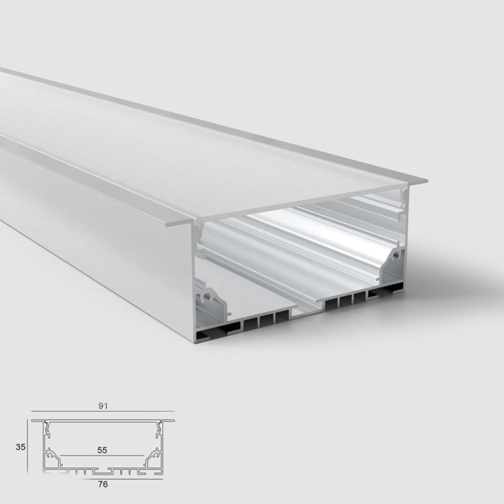 Алуминиев профил за LED лента Eco Line 91 BM с широк дифузер