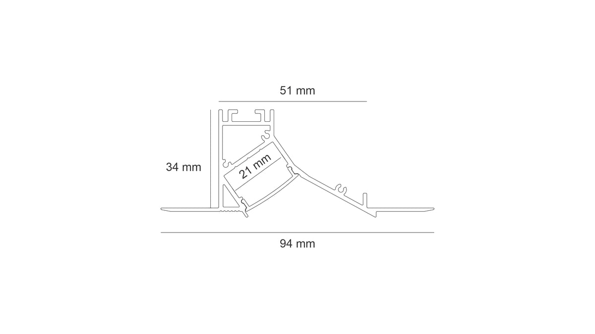 Алуминиев профил за LED лента Trimless Fillet (94x34 мм, IP21)