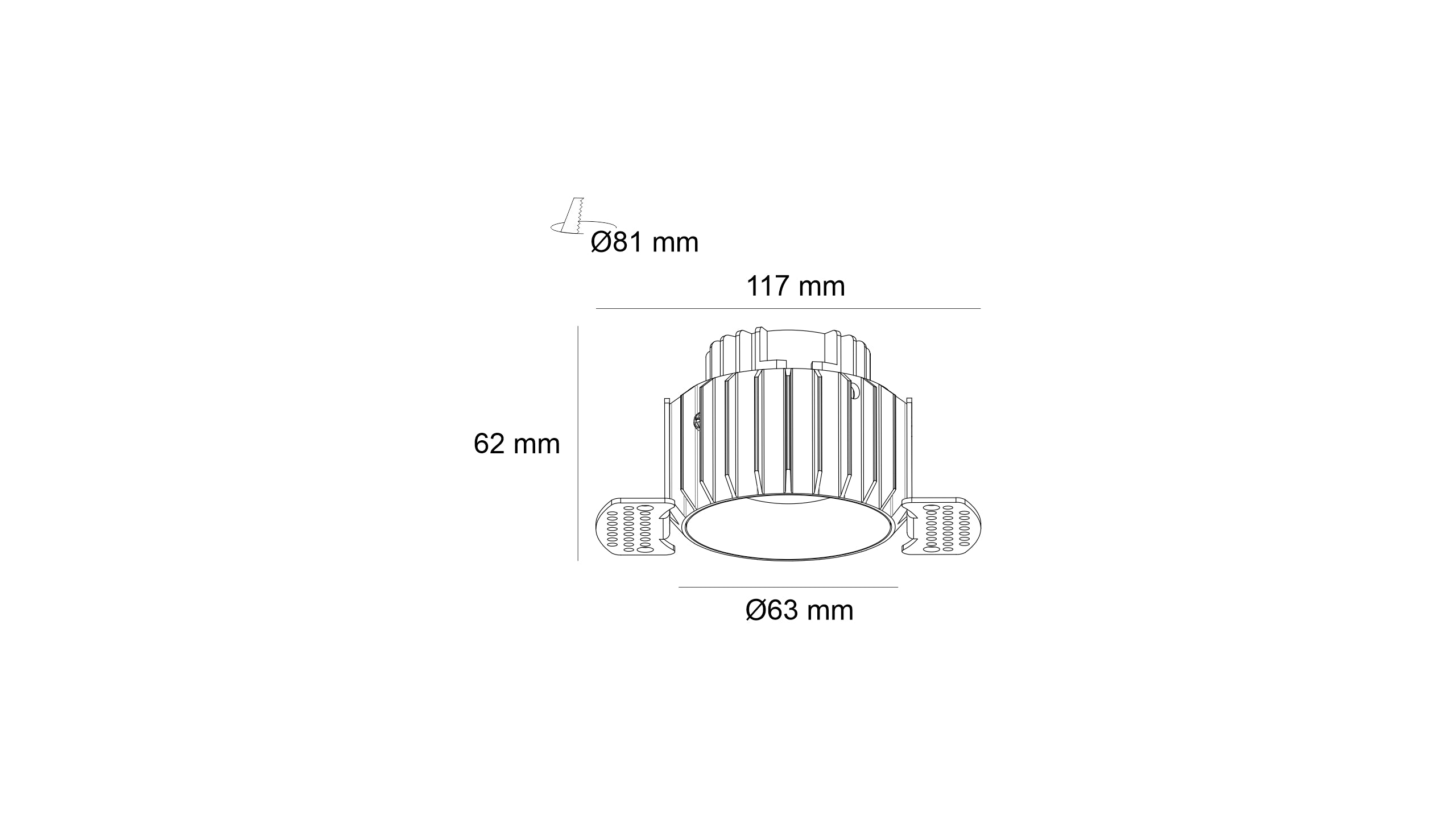 LED луна за вграждане Canis | Без кант | 8W