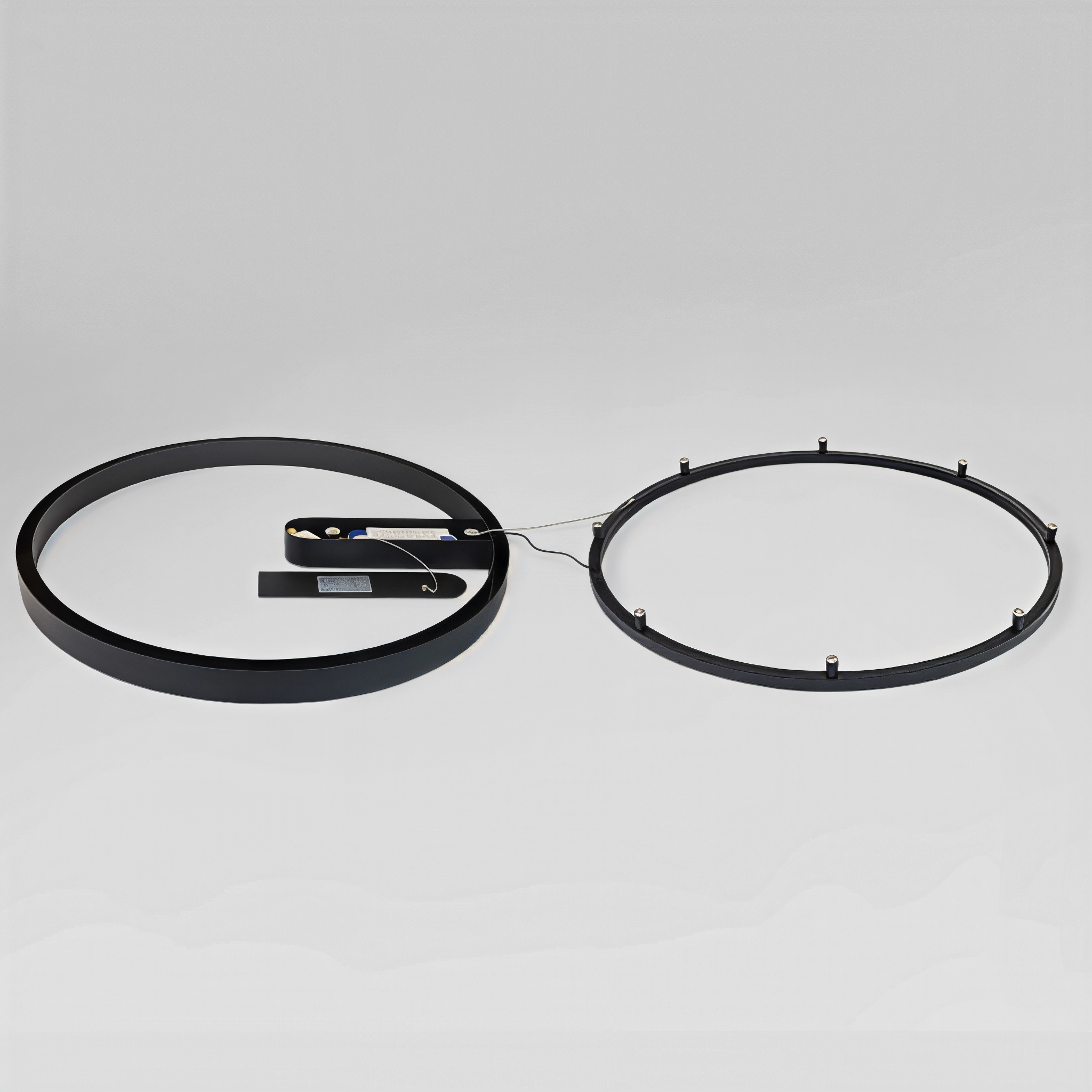Кръгъл LED плафон Minimal | Черен | G-образен | 60cm | 45W