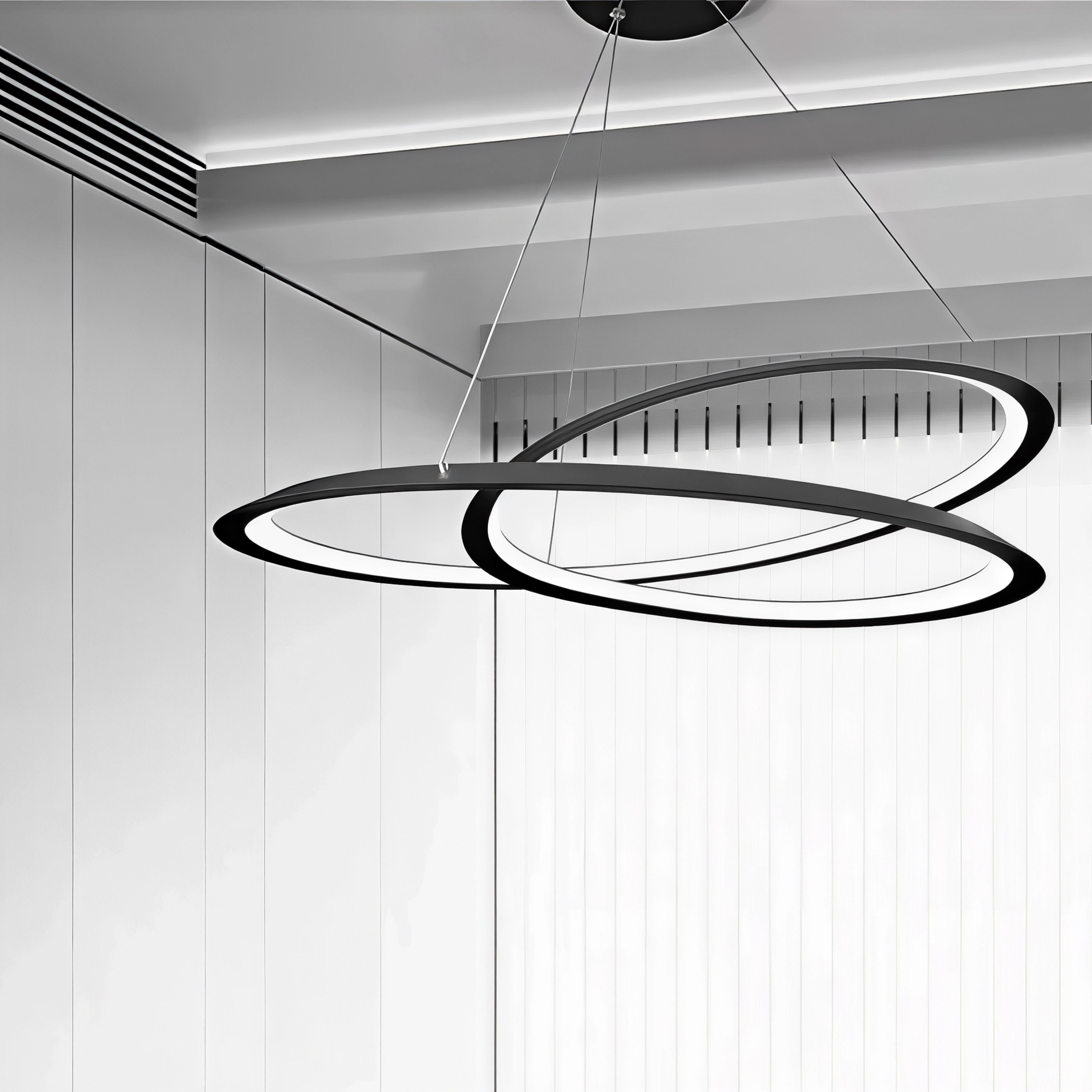 LED полилей Vortex | Черен | Динамична двойна спирала | 30W | 3000K