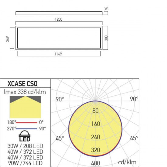 LED аплик/плафон Xcase CSQ30120