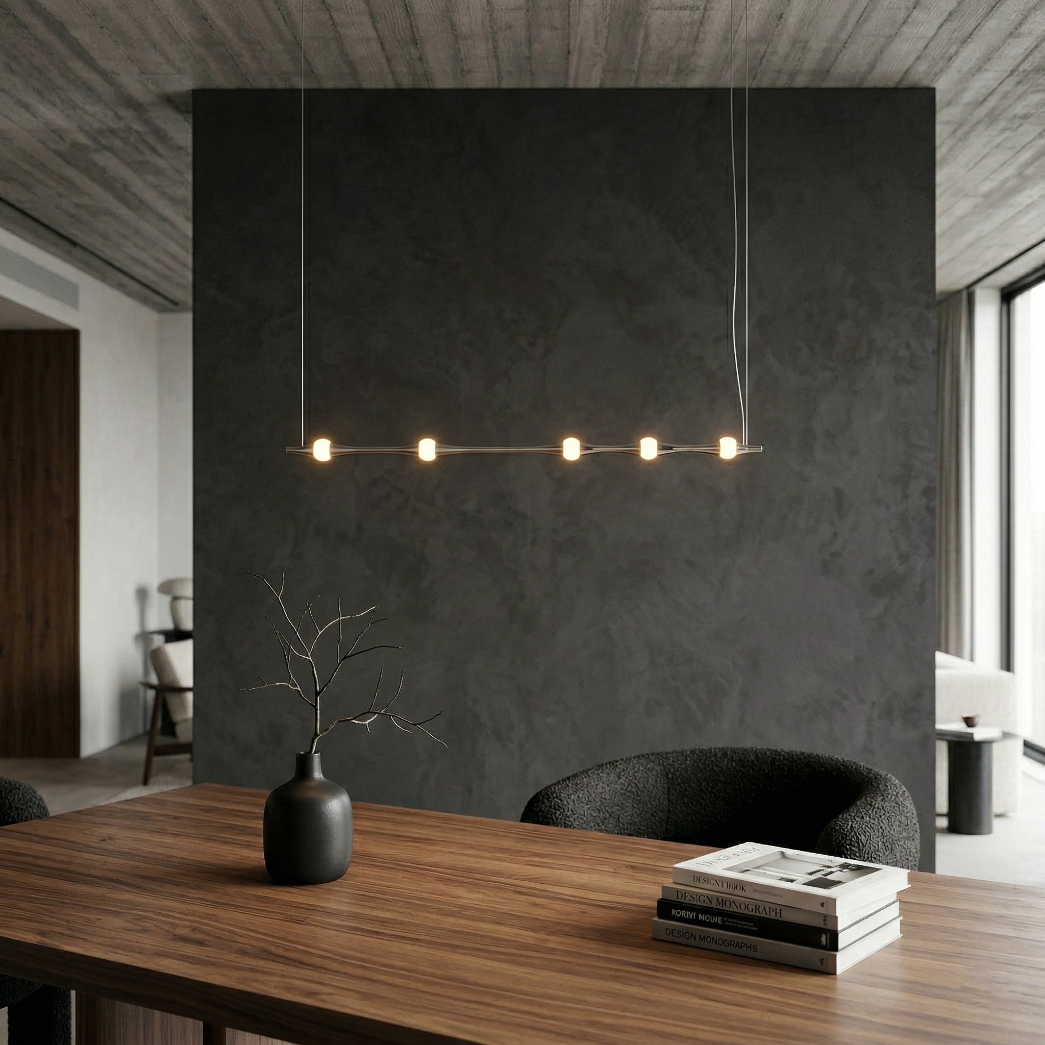Дизайнерски висящ LED полилей Bamboo Horizontal | 3000K | 6W