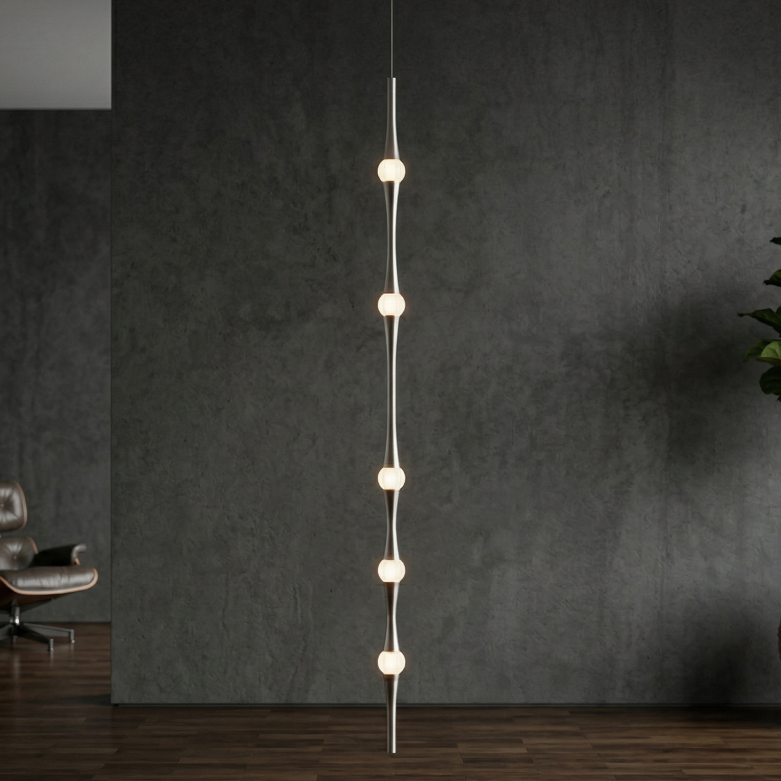 Дизайнерски висящ LED полилей Bamboo Vertical | 6W | 3000K