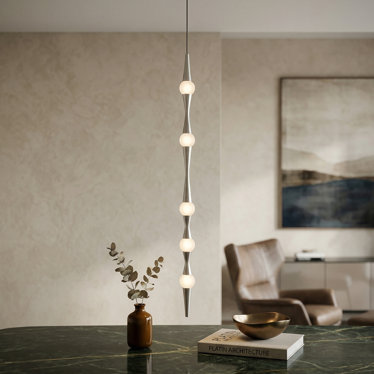 Дизайнерски висящ LED полилей Bamboo Vertical | 6W | 3000K