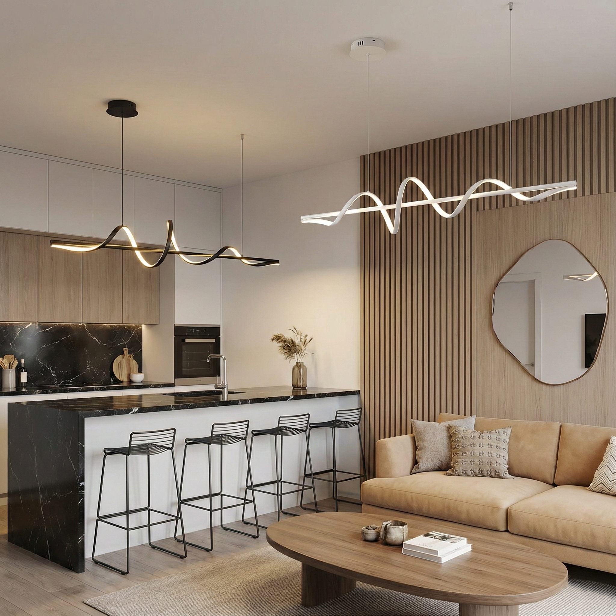 Висящ LED полилей Swish | Спираловиден | 22W | 3000K