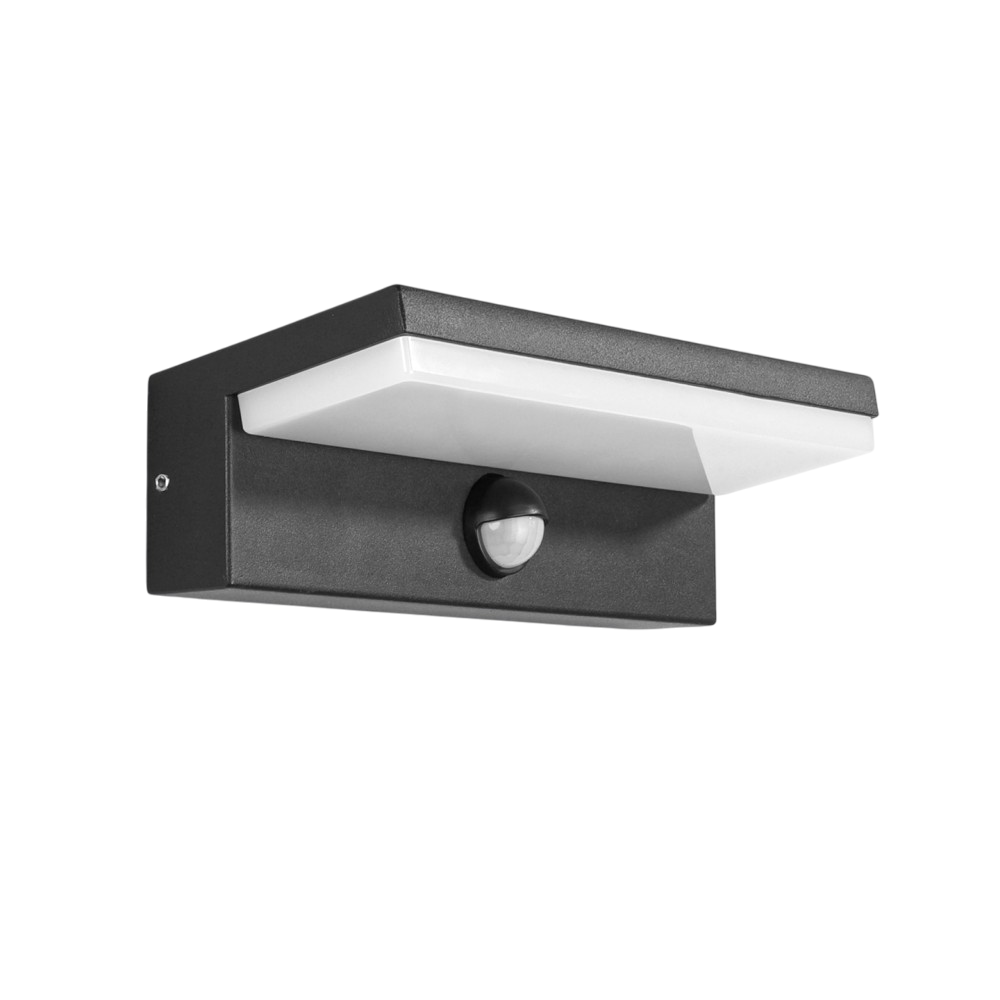 Фасадна LED лампа Brio | PIR сензор | IP54 | 9W | 3000K