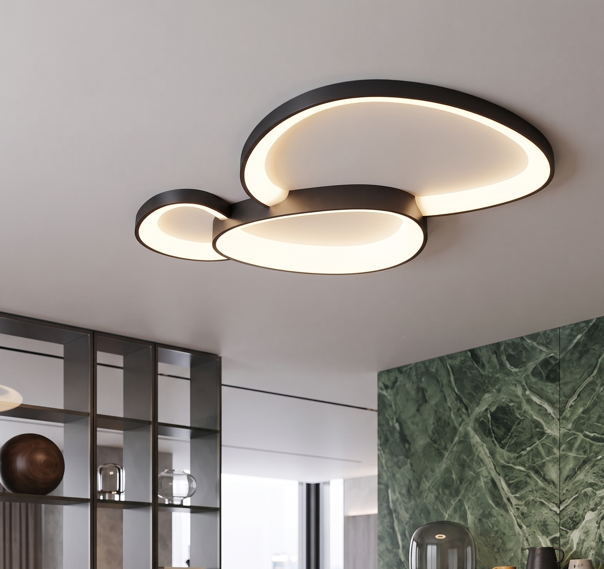 LED плафон Flow 50W 3CCT модерен за хол и трапезария
