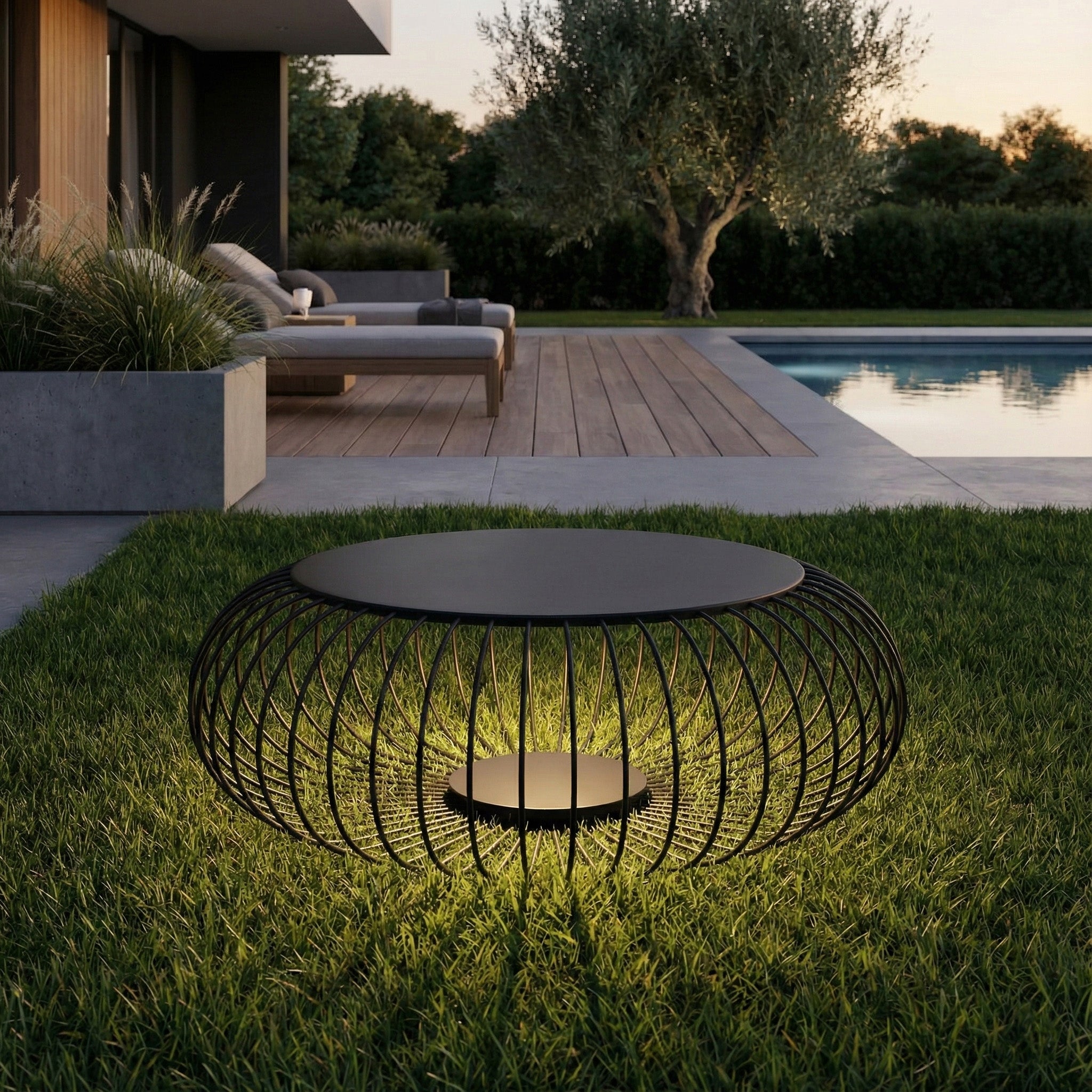LED подова лампа масичка Riva L | 90cm | 8W | 3000K | Черна