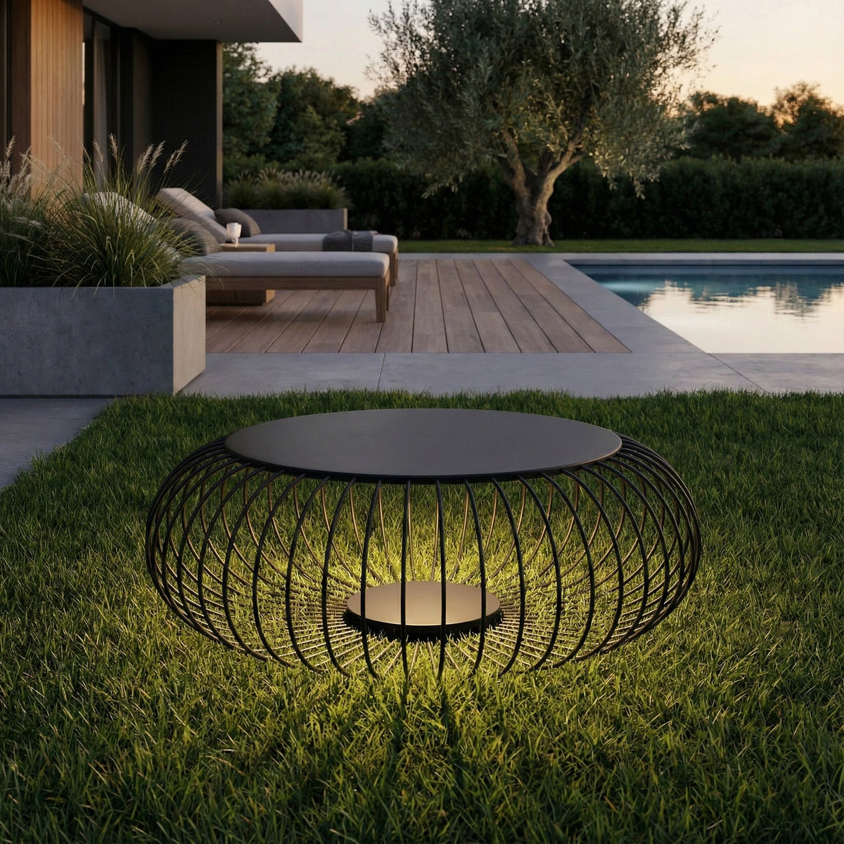 LED подова лампа масичка Riva L | 90cm | 8W | 3000K | Черна