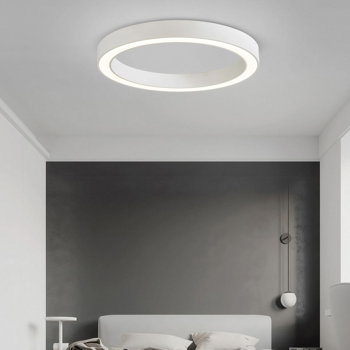 Кръгла LED плафониера Daylight | Бял светлинен пръстен | ⌀60/80cm