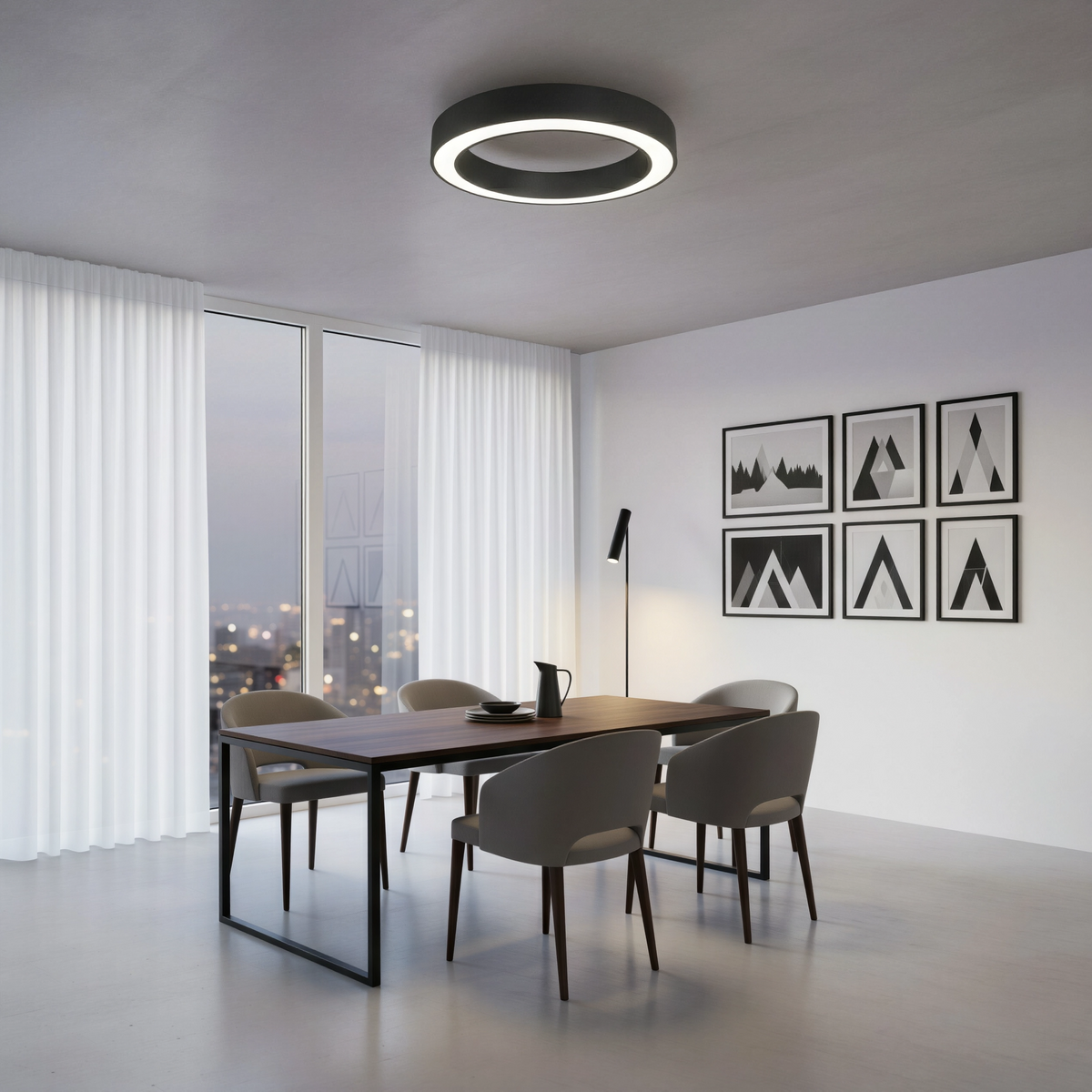 Кръгла LED плафониера Daylight | Бял светлинен пръстен | ⌀60/80cm