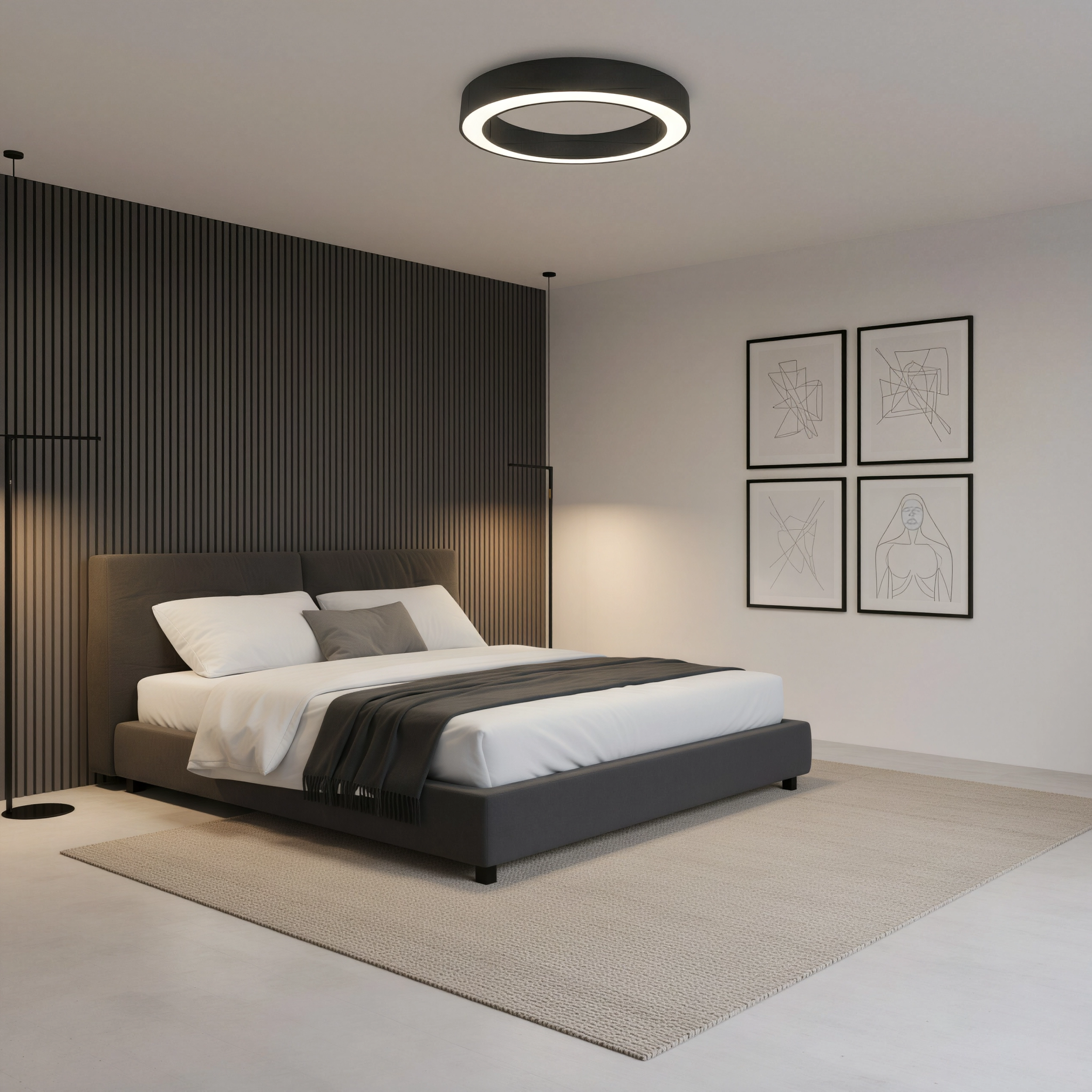 Кръгла LED плафониера Daylight | Бял светлинен пръстен | ⌀60/80cm