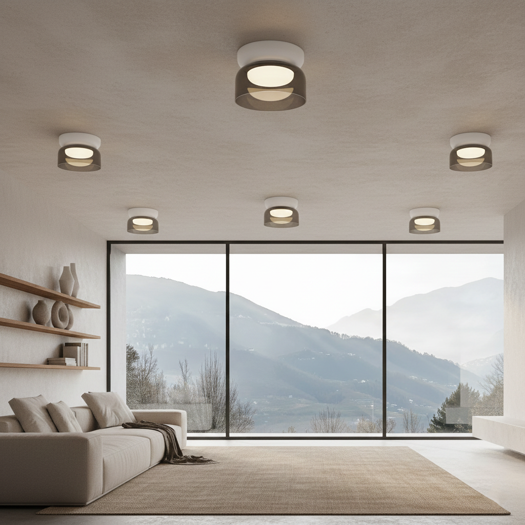 Кръгла LED плафониера Pluto | Опушено стъкло | 6W | 3000K