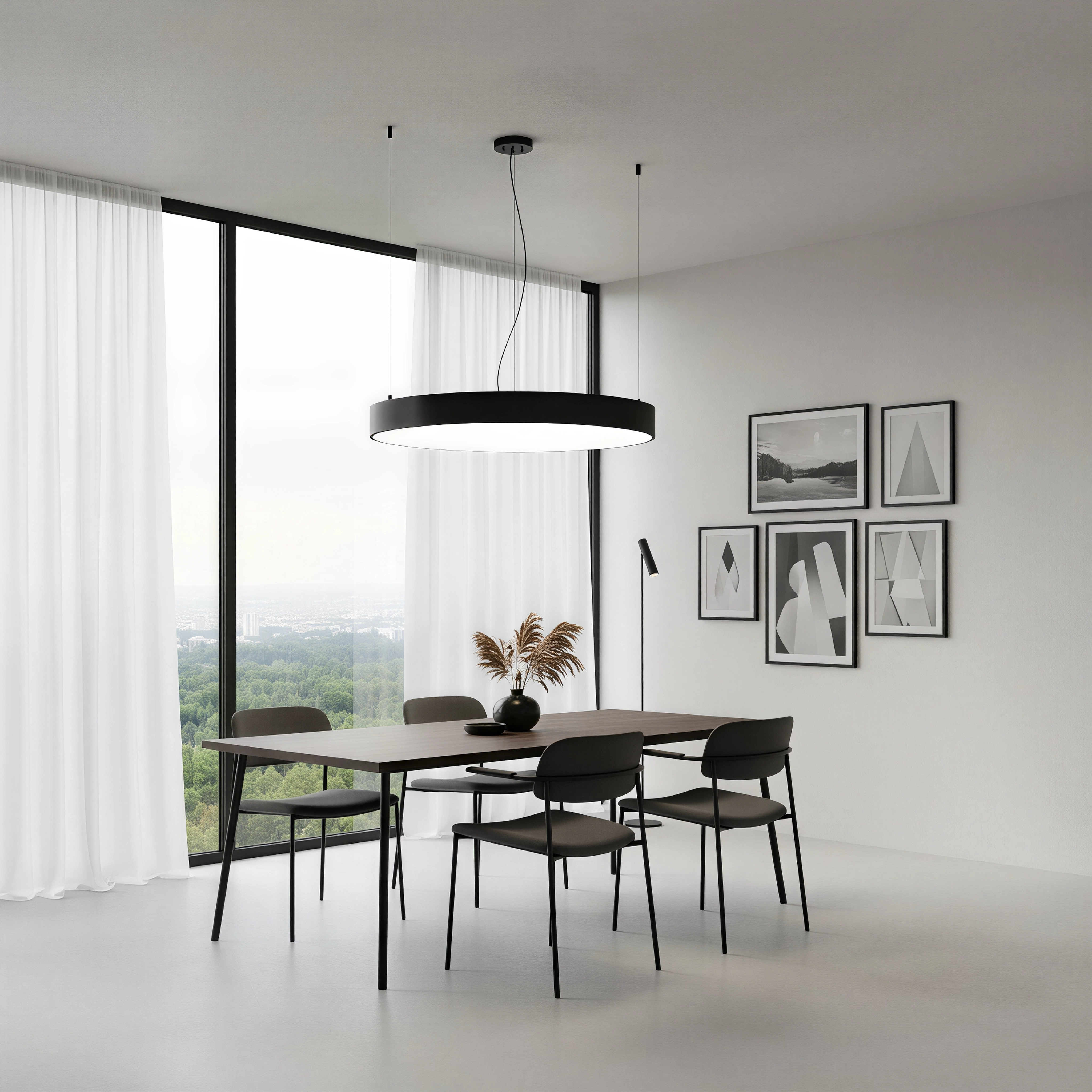 Кръгла висяща LED лампа Veny Eco XL | Ø80-120cm