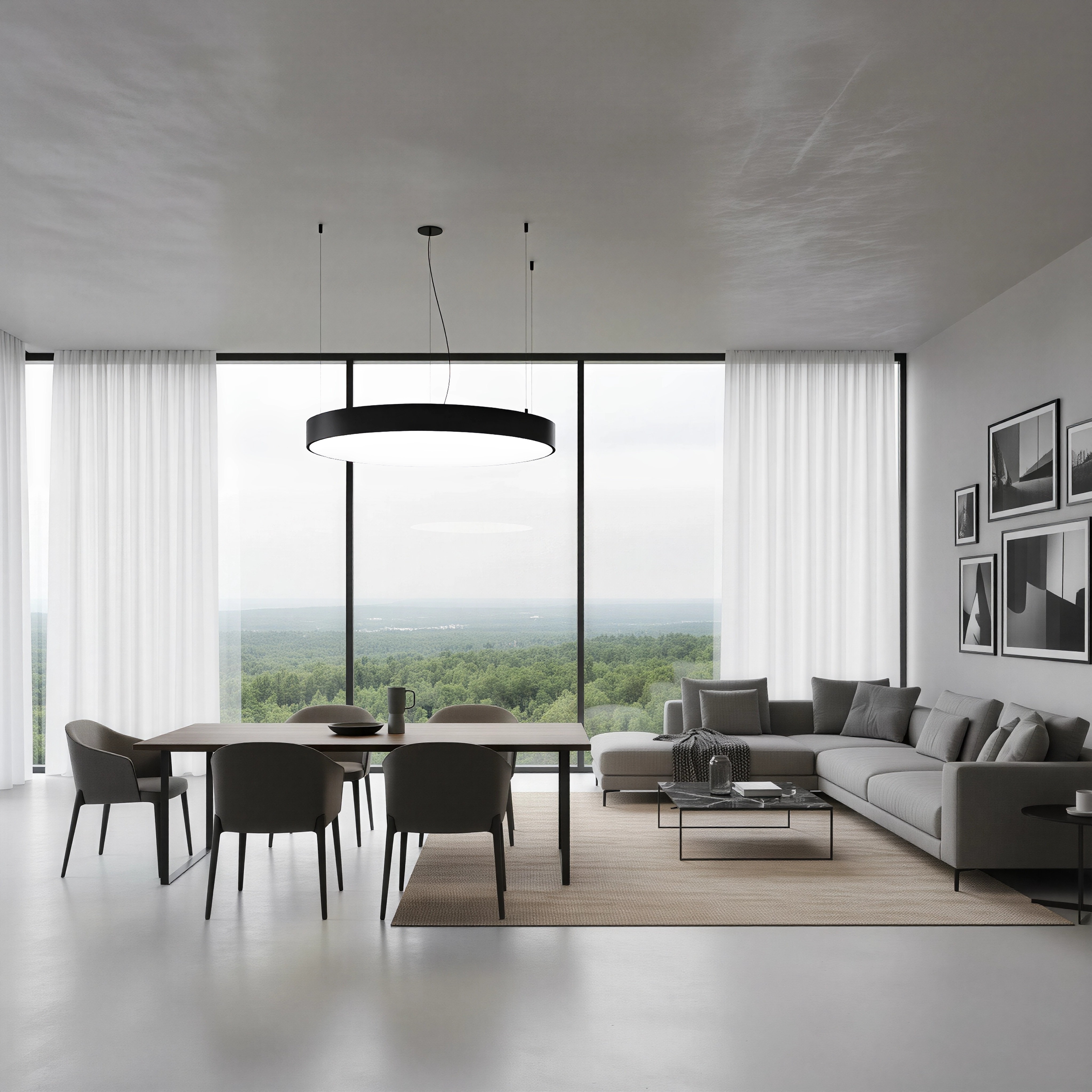 Кръгла висяща LED лампа Veny Eco XL | Ø80-120cm