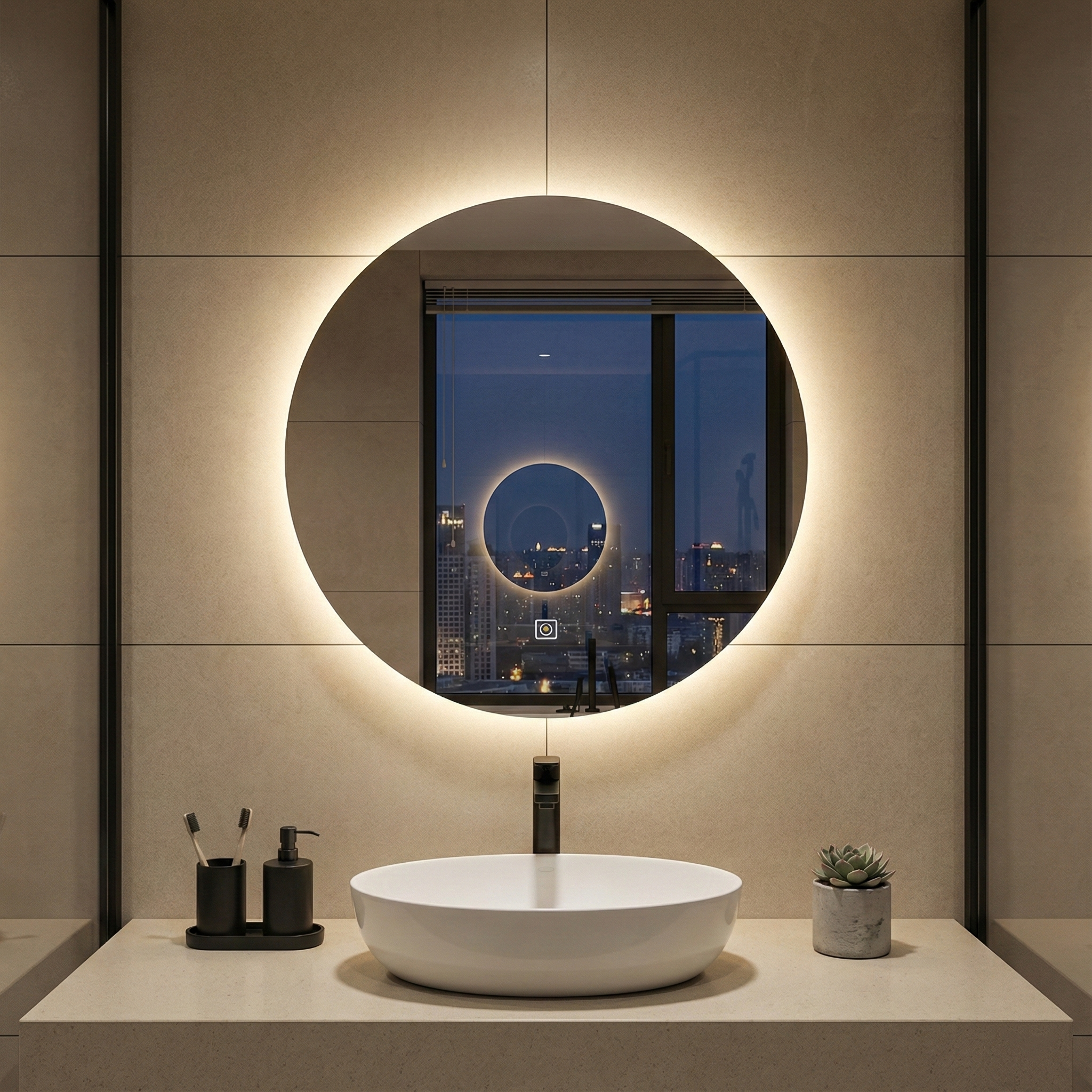 Кръгло LED огледало Circle 60cm | Anti Fog | Touch Control | IP44