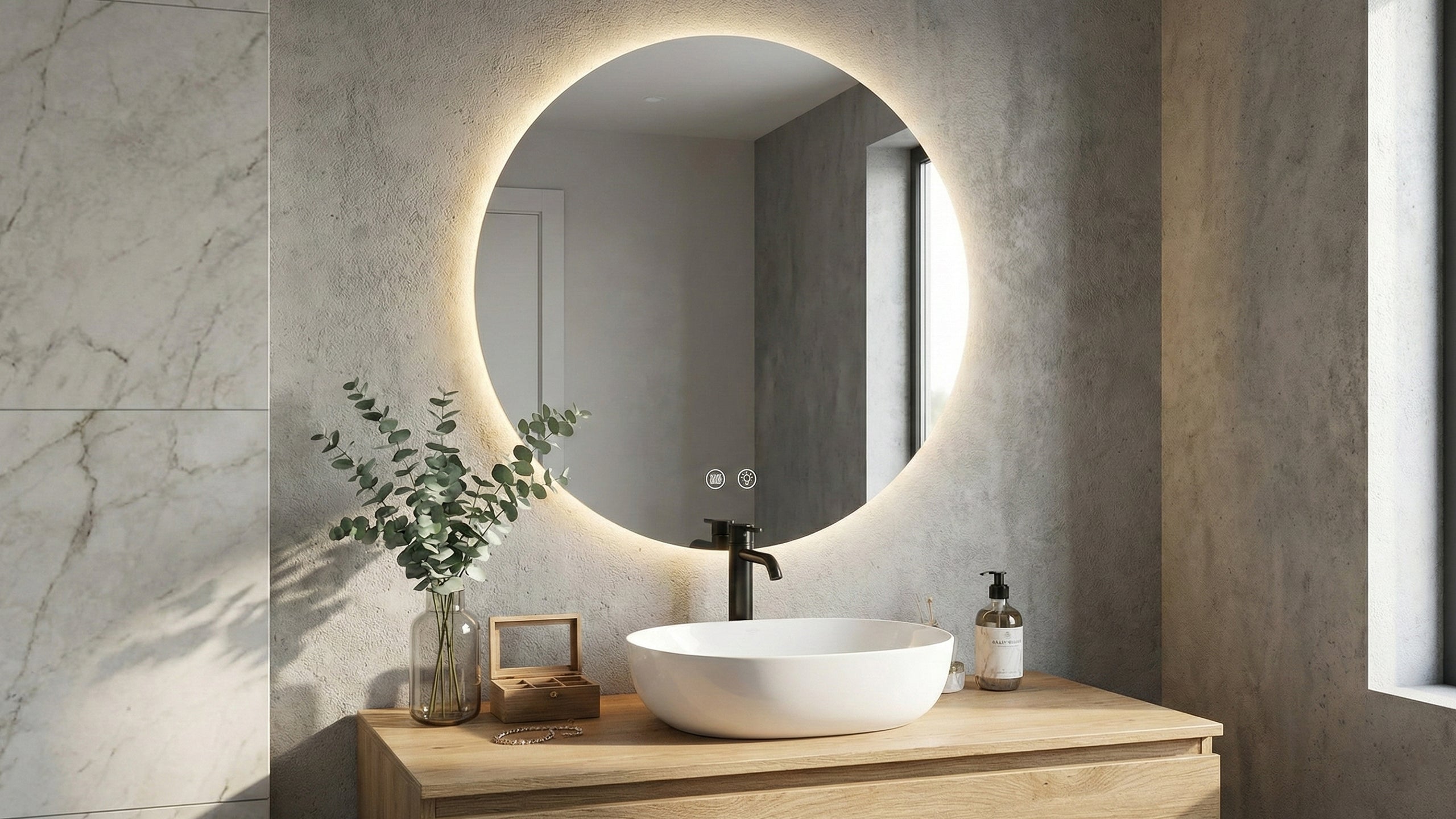 Кръгло LED огледало Circle 60cm | Anti Fog | Touch Control | IP44