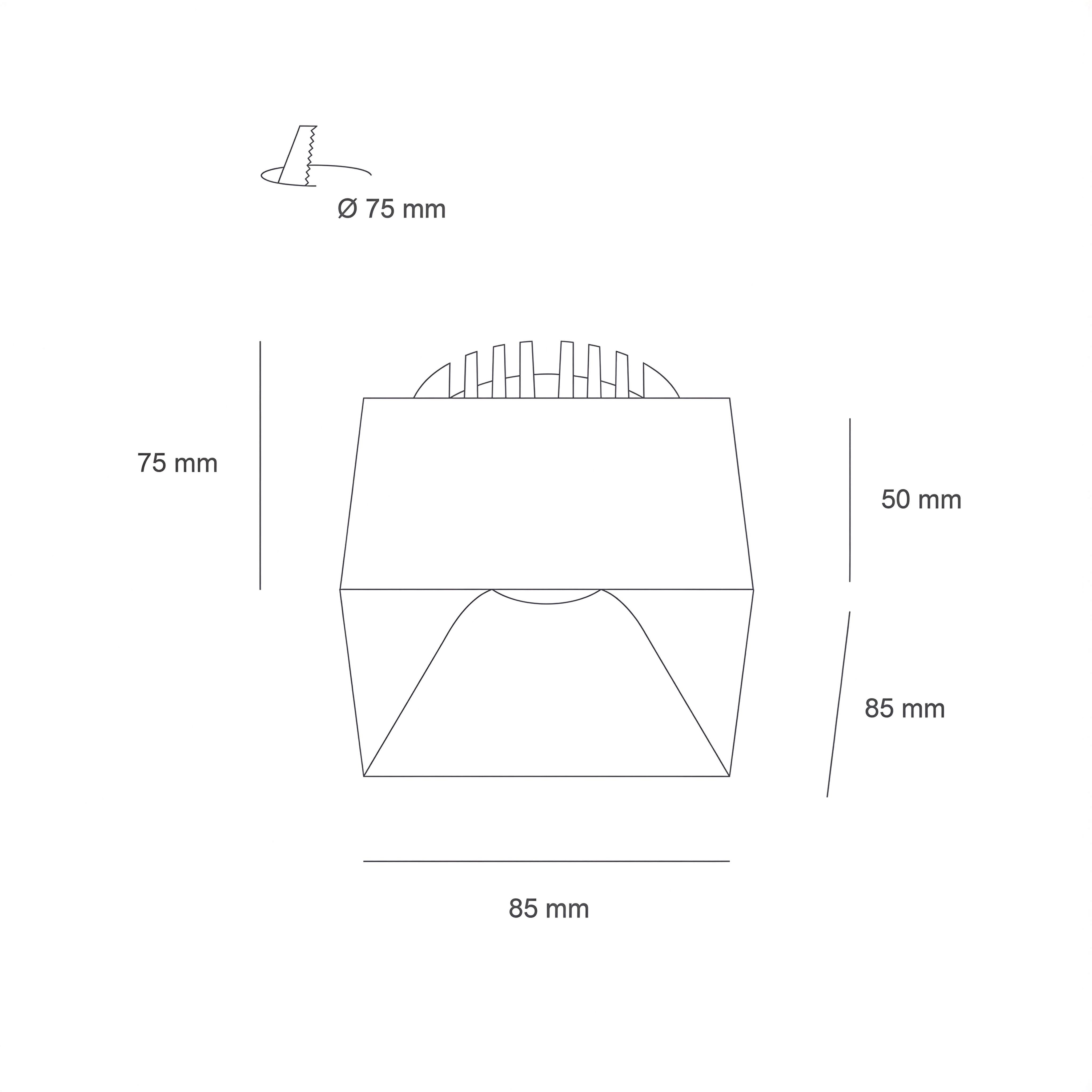Квадратна LED луна за открит монтаж Zen SQ | 10W | 3000K
