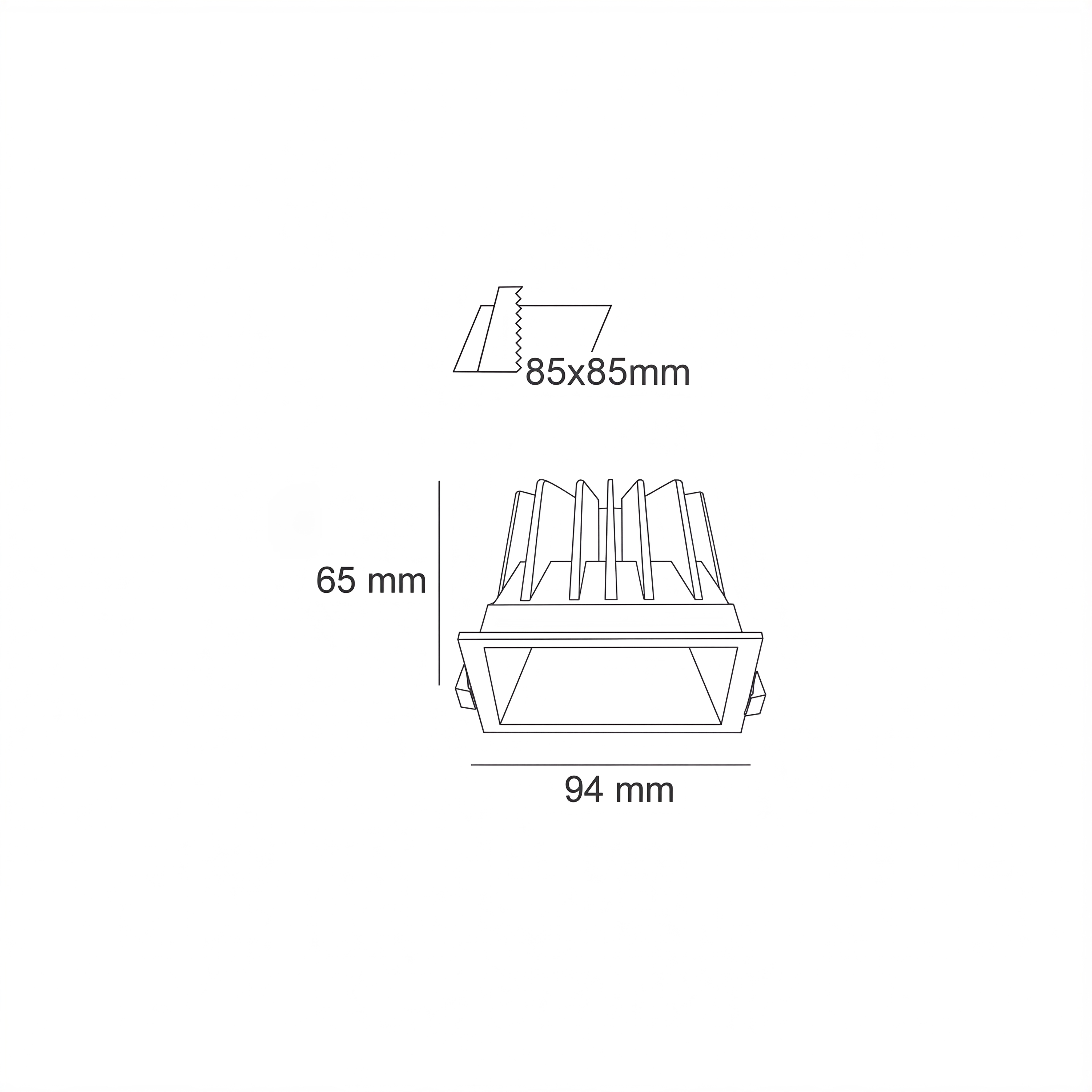 Квадратна LED луна за вграждане Accord Square | 3000K / 3500K / 4000K | Влагозащитена IP54
