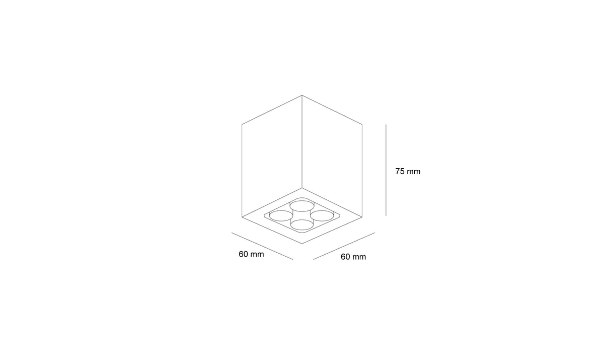 LED луна за открит монтаж Clamp Cube | Квадратна | 8W | 3000K