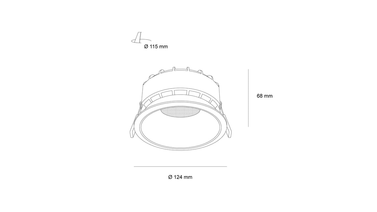 LED луна за вграждане Zara | Черен рефлектор | 20W | IP65