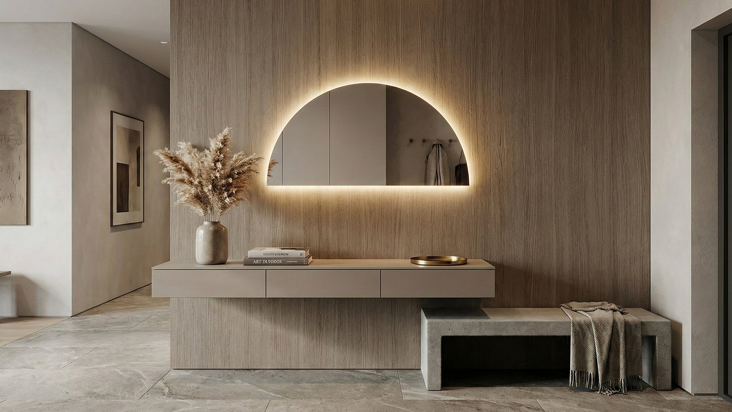 LED огледало Arch 80×120cm | D-образно | Полусфера | Anti Fog | Touch Control