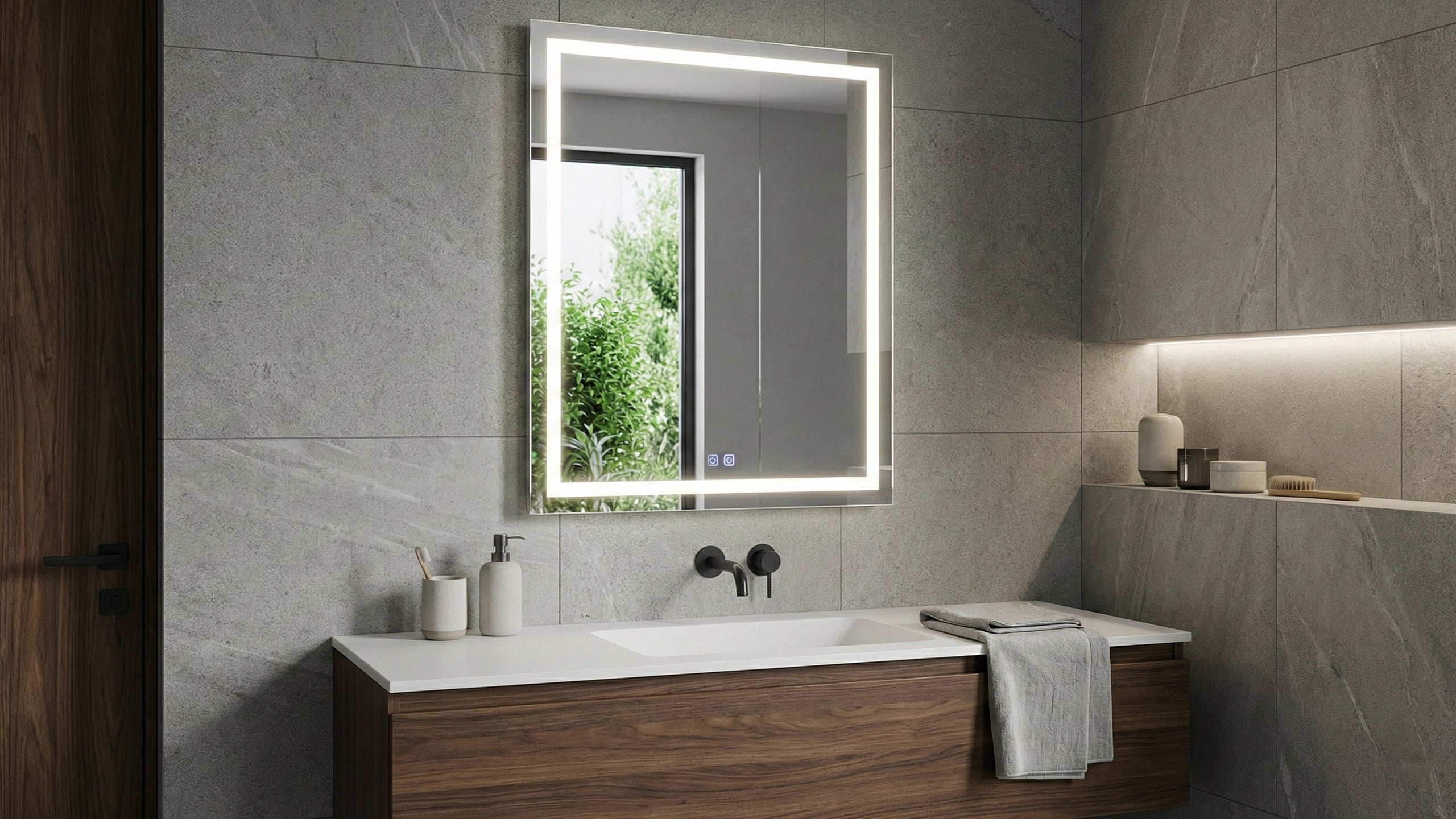 LED огледало Box 60×80cm | Правоъгълно | Anti Fog | Touch Control