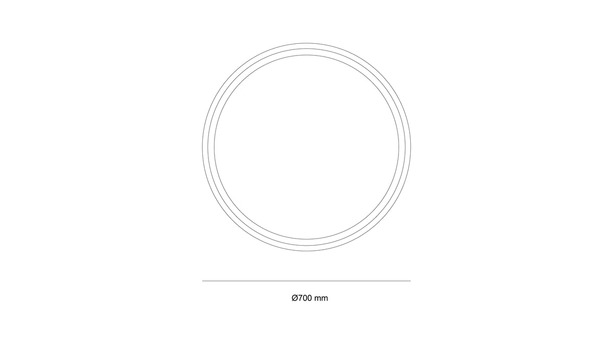 LED огледало Sun 70cm | Двоен пръстен | Anti Fog | Touch Control | IP44