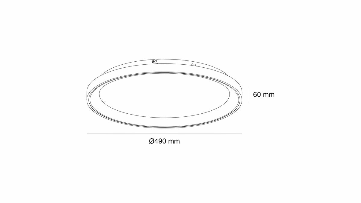 LED плафониера Sirius с тънък профил и светлинен пръстен | 3-CCT | 48W