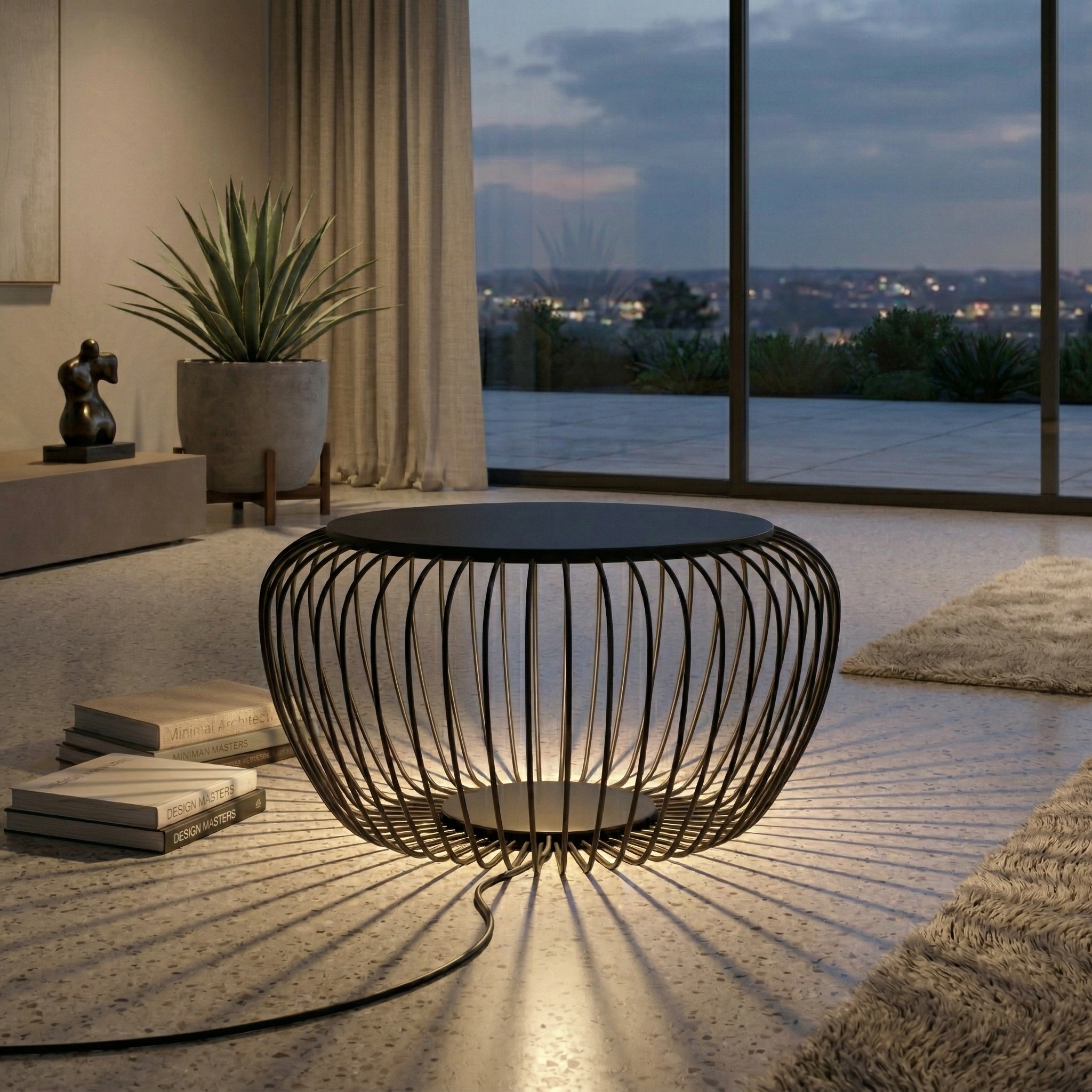 LED подова лампа - маса Riva M | 60cm | 8W | 3000K | Черна
