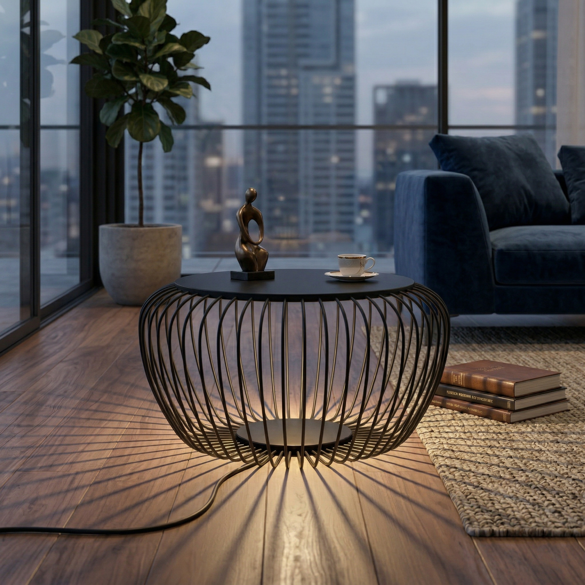 LED подова лампа - маса Riva M | 60cm | 8W | 3000K | Черна