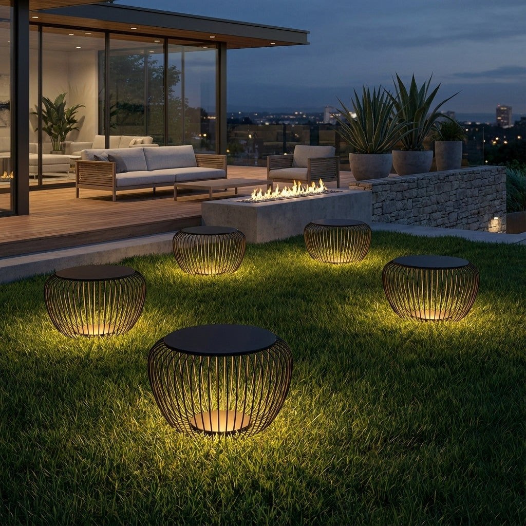 LED подова лампа - маса Riva M | 60cm | 8W | 3000K | Черна