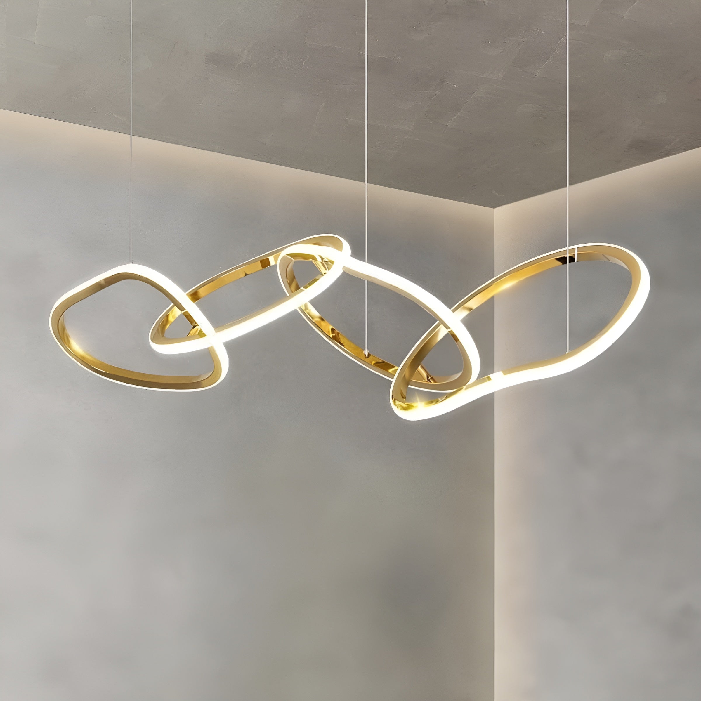 LED полилей Meridian | Висящи халки | Златист | Черен | 35W | 3000K - alternate view