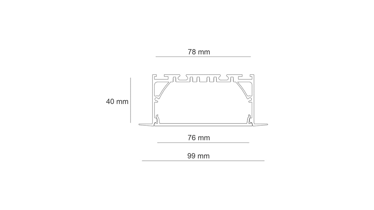 LED профил за вграждане S-Line 99 BM | 99 x 40мм | 1 метър
