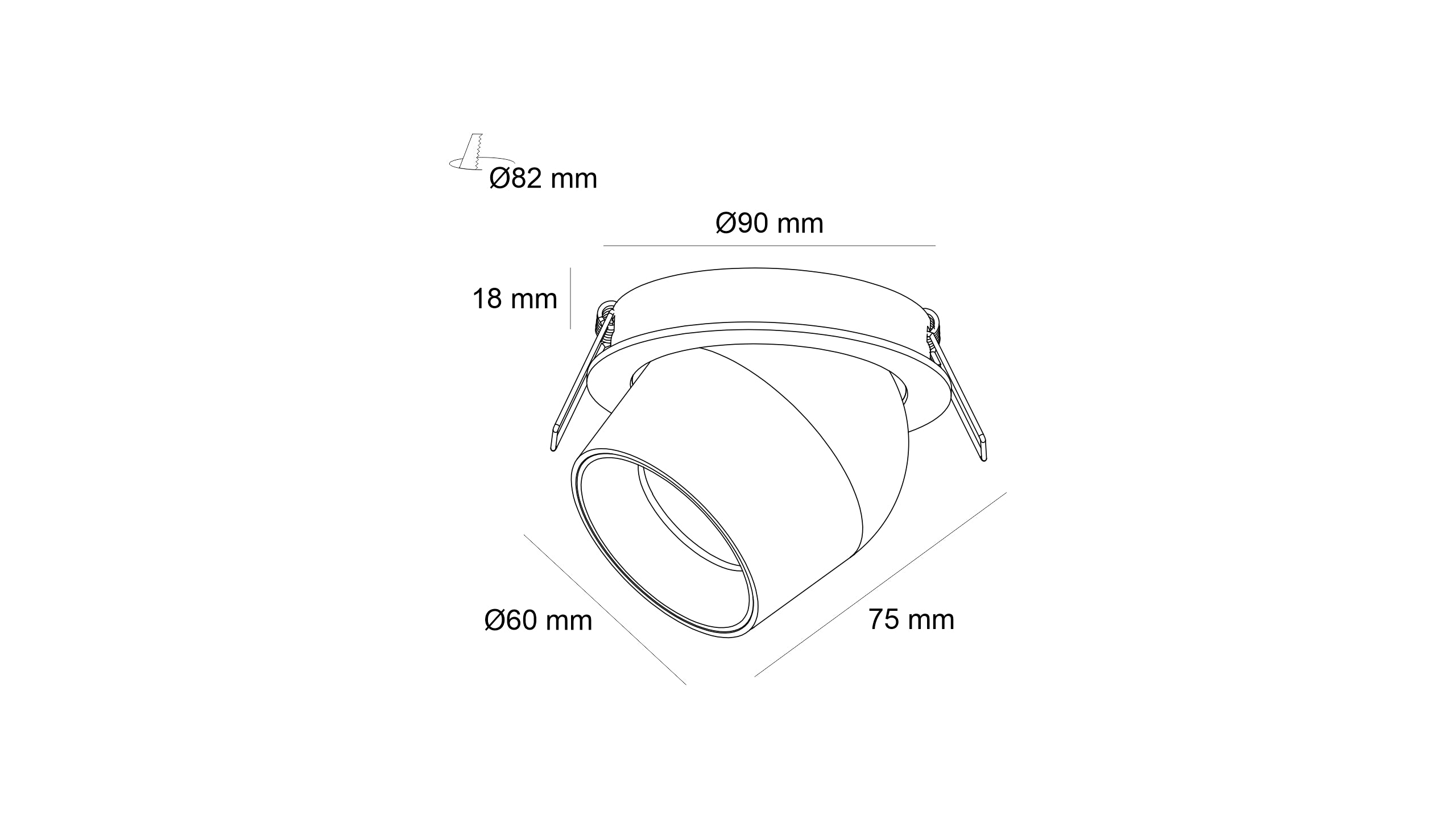 LED спот за вграждане Aries | Насочваща | 10W | 3000K