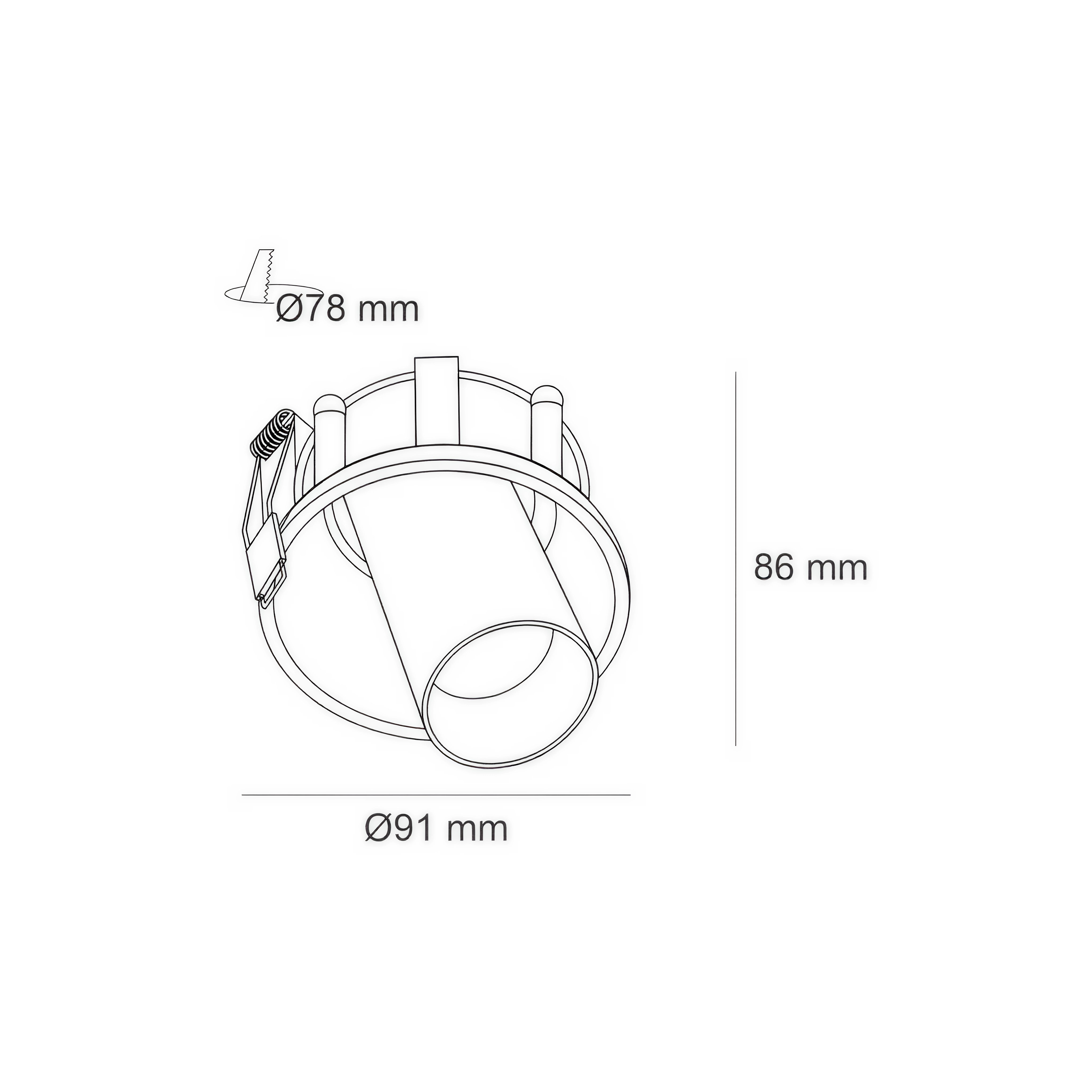 LED спот за вграждане Cam | Регулируем | Тесен лъч 45° | 10W