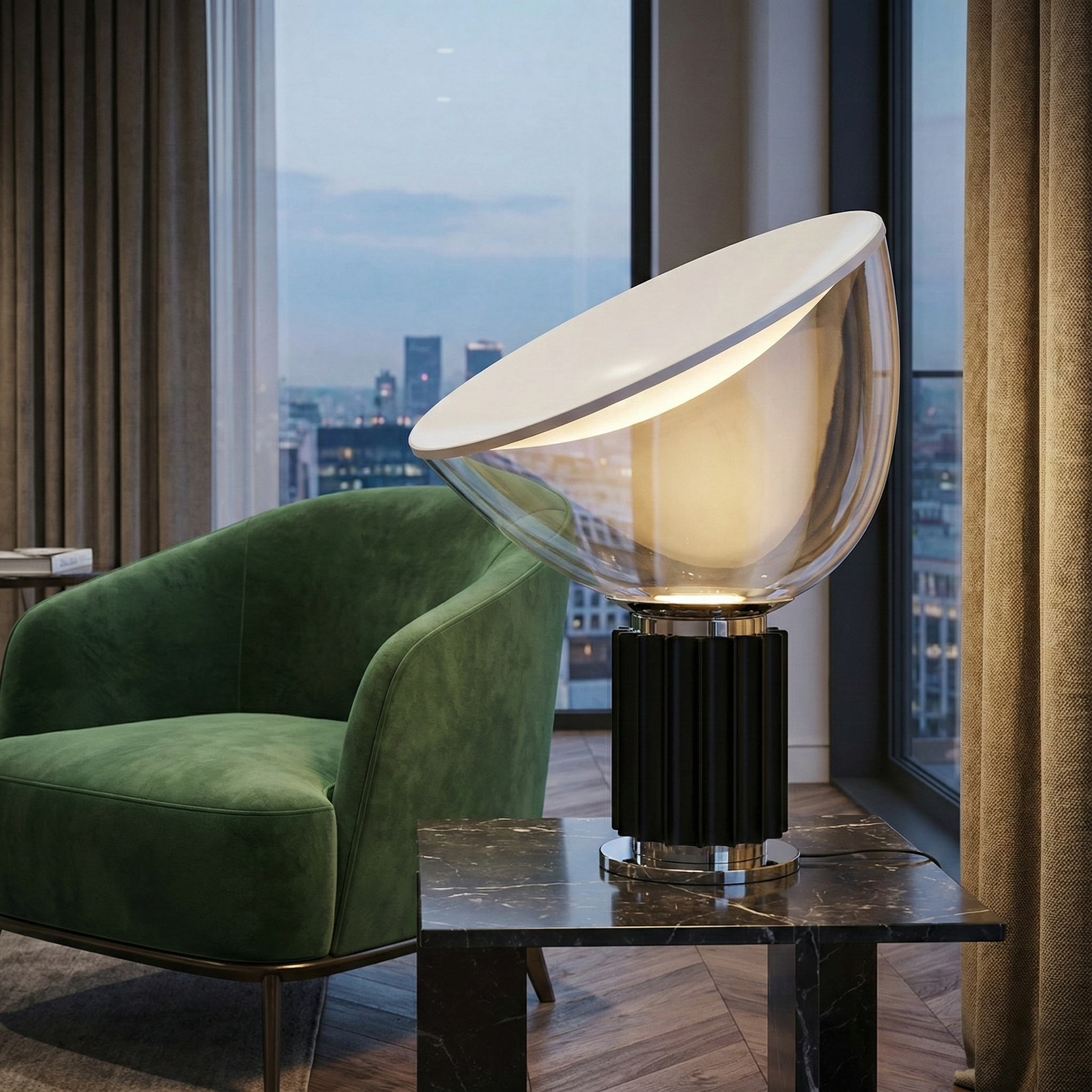 Настолна лампа Cupol | Полусферичен купол | Стъклен дифузер | E27