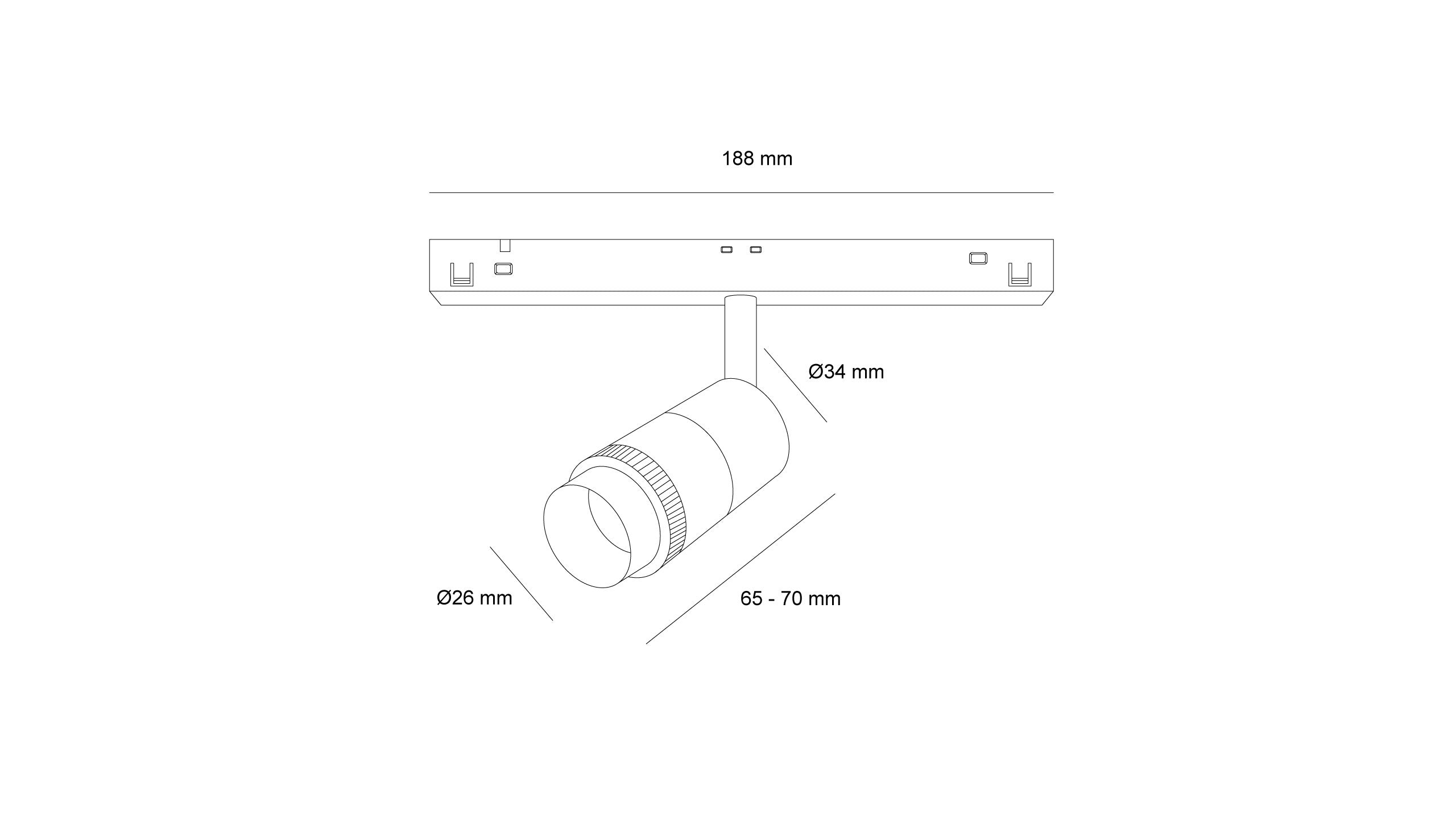 Осветително тяло(спот) Eye Zoom Magnet (6W, 3000K) за магнитна система 23 mm