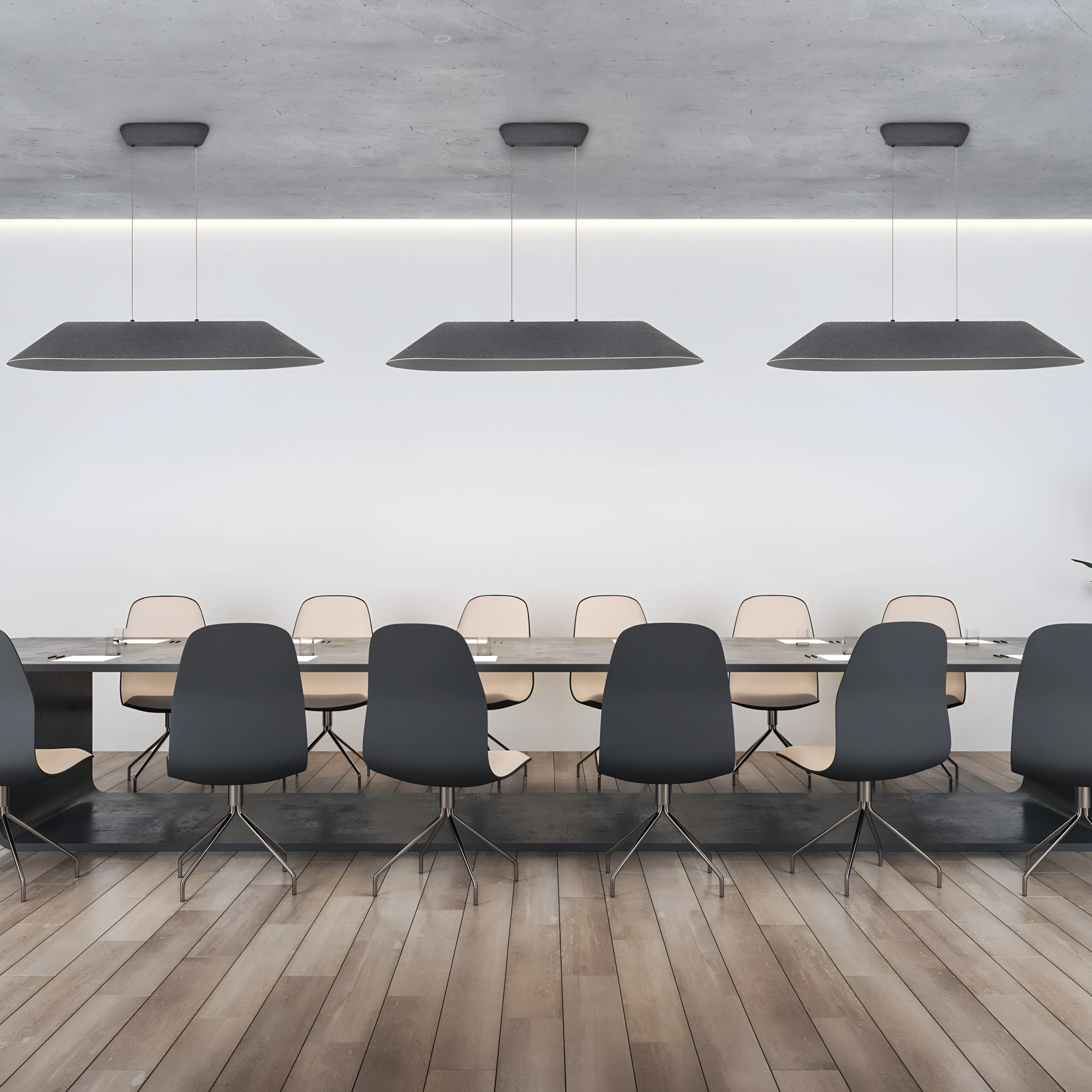 Правоъгълна акустична висяща LED лампа Serenity | Звукопоглъщаща | 109cm