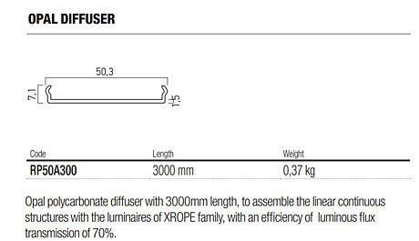 3m опалови дифузор XP50A300 XROPE Arelux