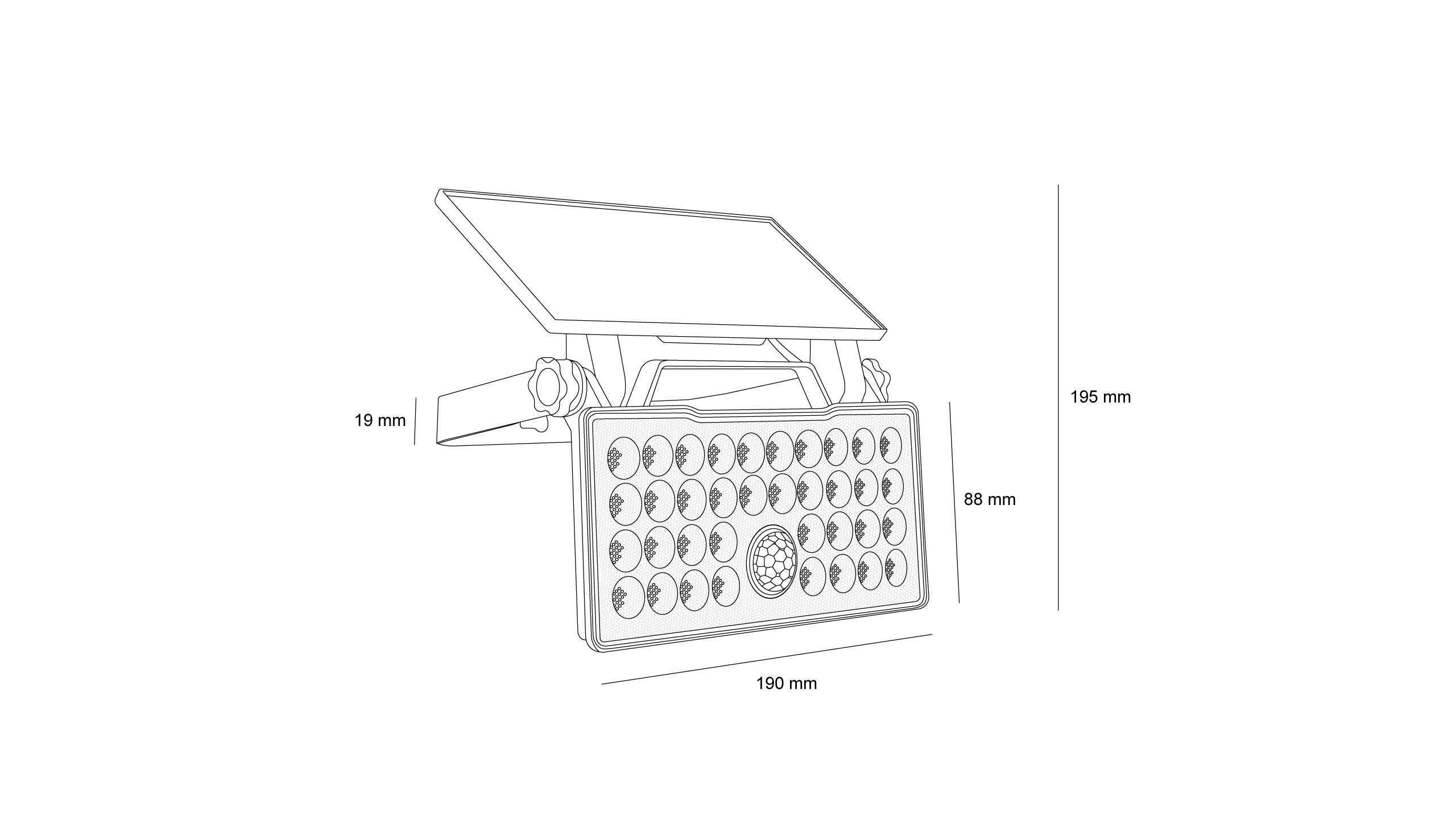 Соларен LED прожектор Croma | PIR сензор | 2.6W | IP65