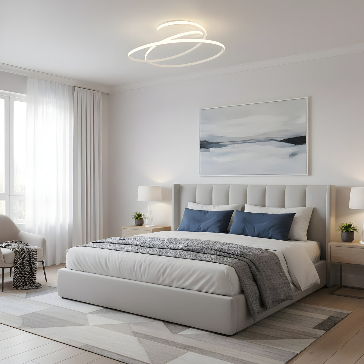 Спирален LED плафон Spiral C | 3-CCT | 40W | Матово бял