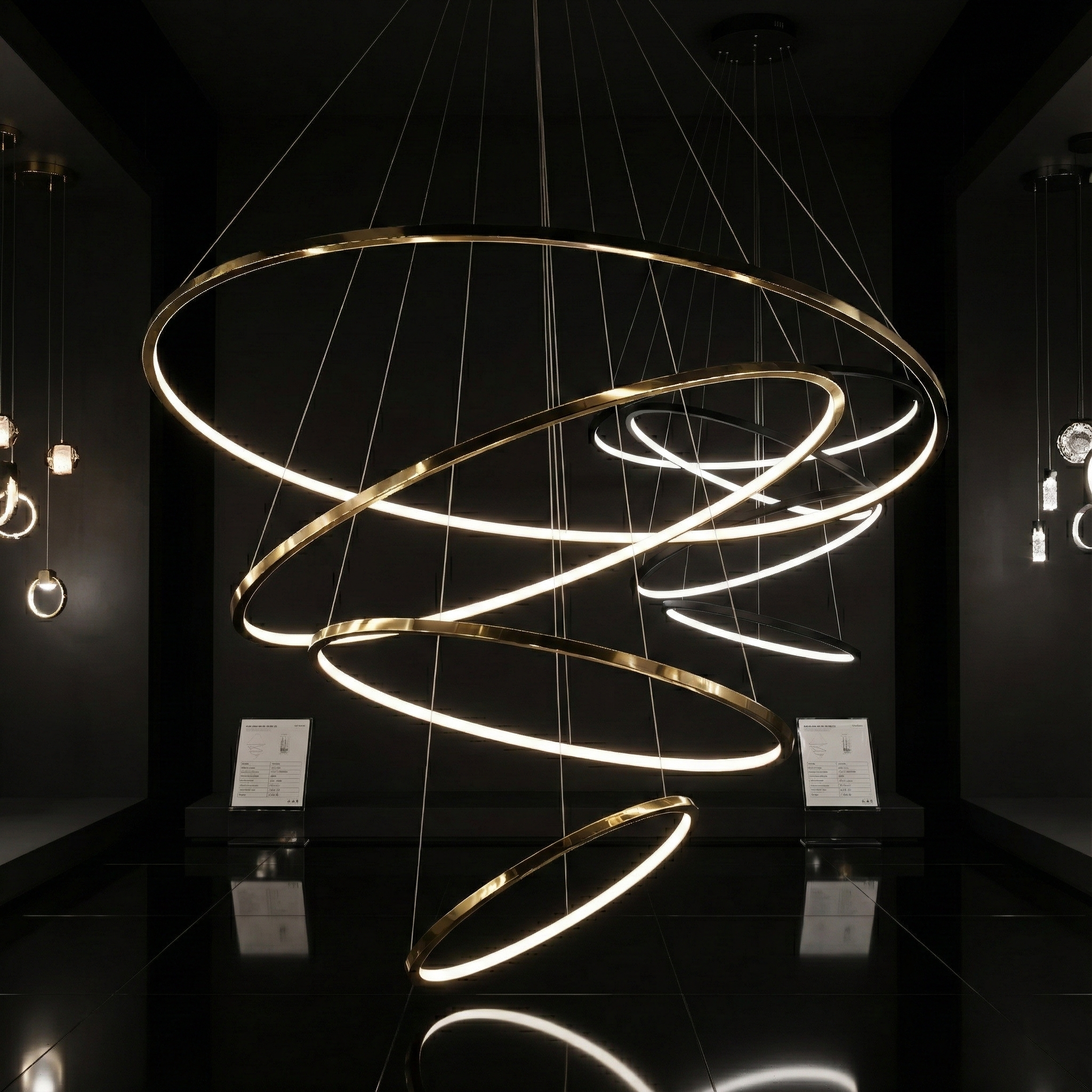 Висящ LED полилей Twist | Спираловиден | 4 Ринга | 80W | 3-CCT