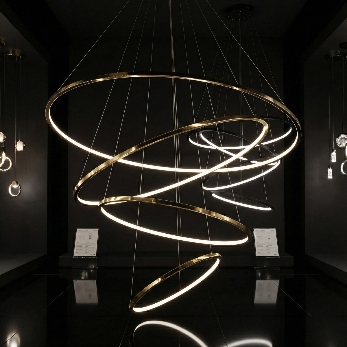 Висящ LED полилей Twist | Спираловиден | 4 Ринга | 80W | 3-CCT