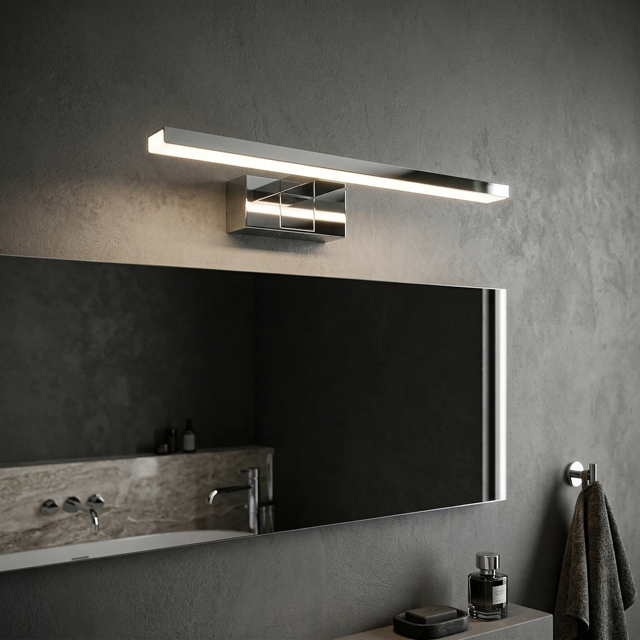 Стенен LED аплик Cezanne Chrome S | Хром | 8W | 3000K | IP44
