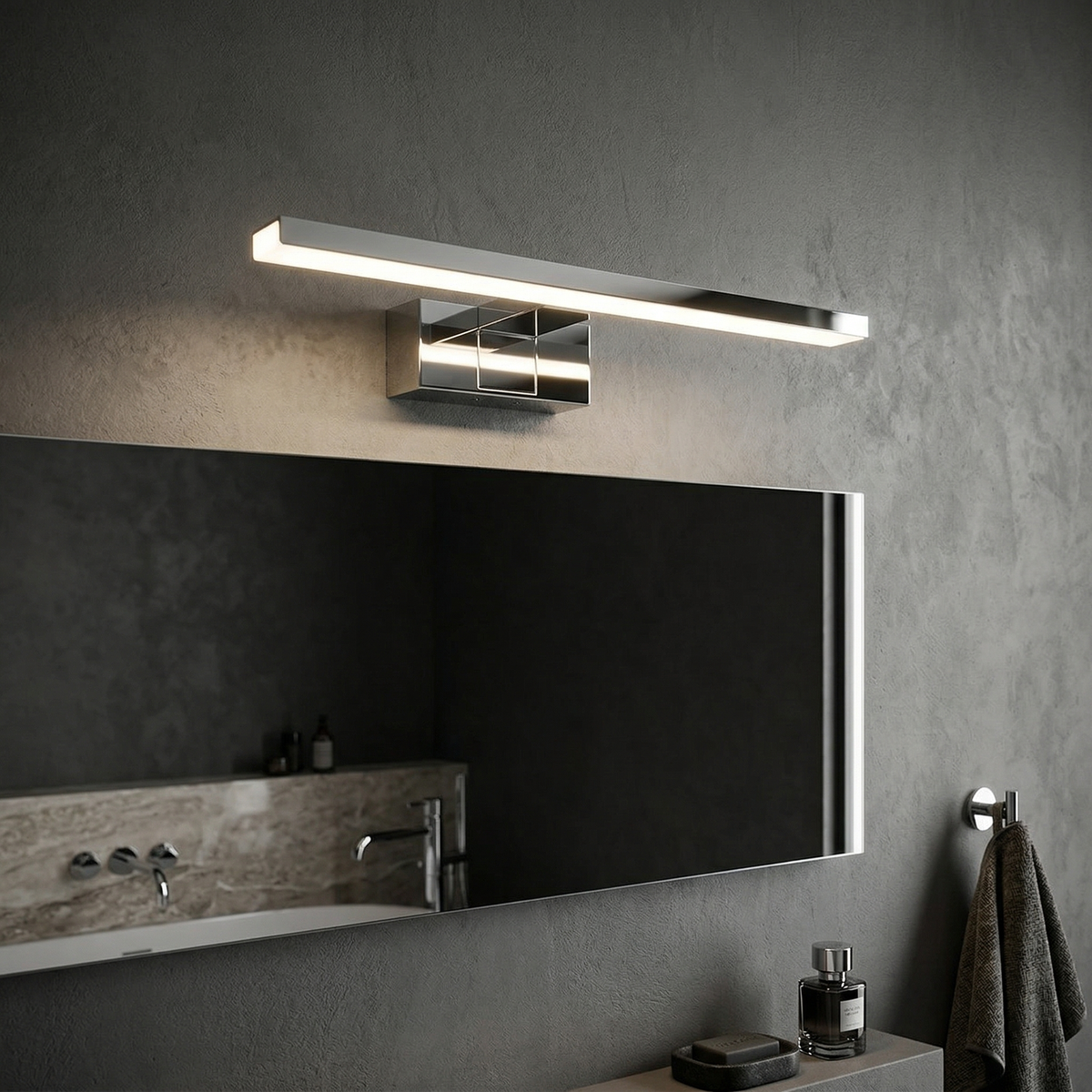 Стенен LED аплик Cezanne Chrome S | Хром | 8W | 3000K | IP44