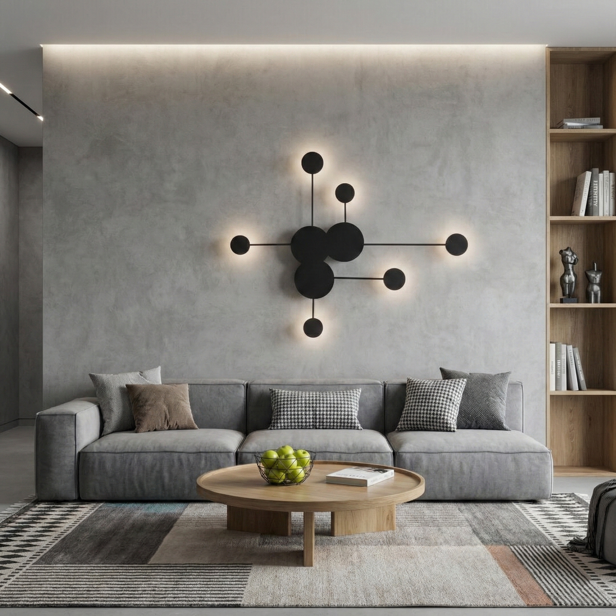 Стенен LED аплик Nexus | Геометричен дизайн | Черен | 42W | 3000K