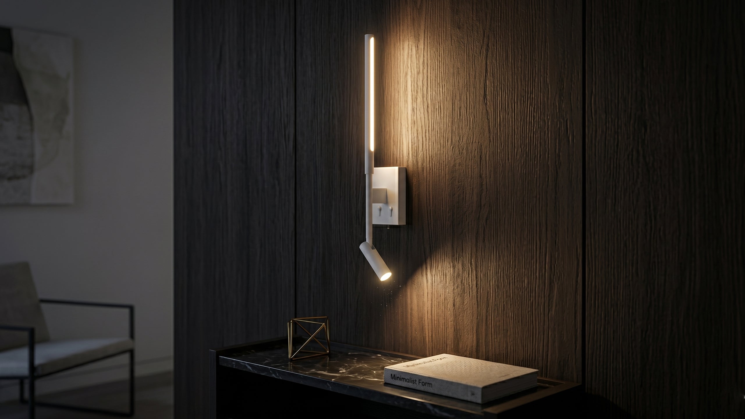 Стенен LED аплик Twin SQ | 3W+6W | 3000K