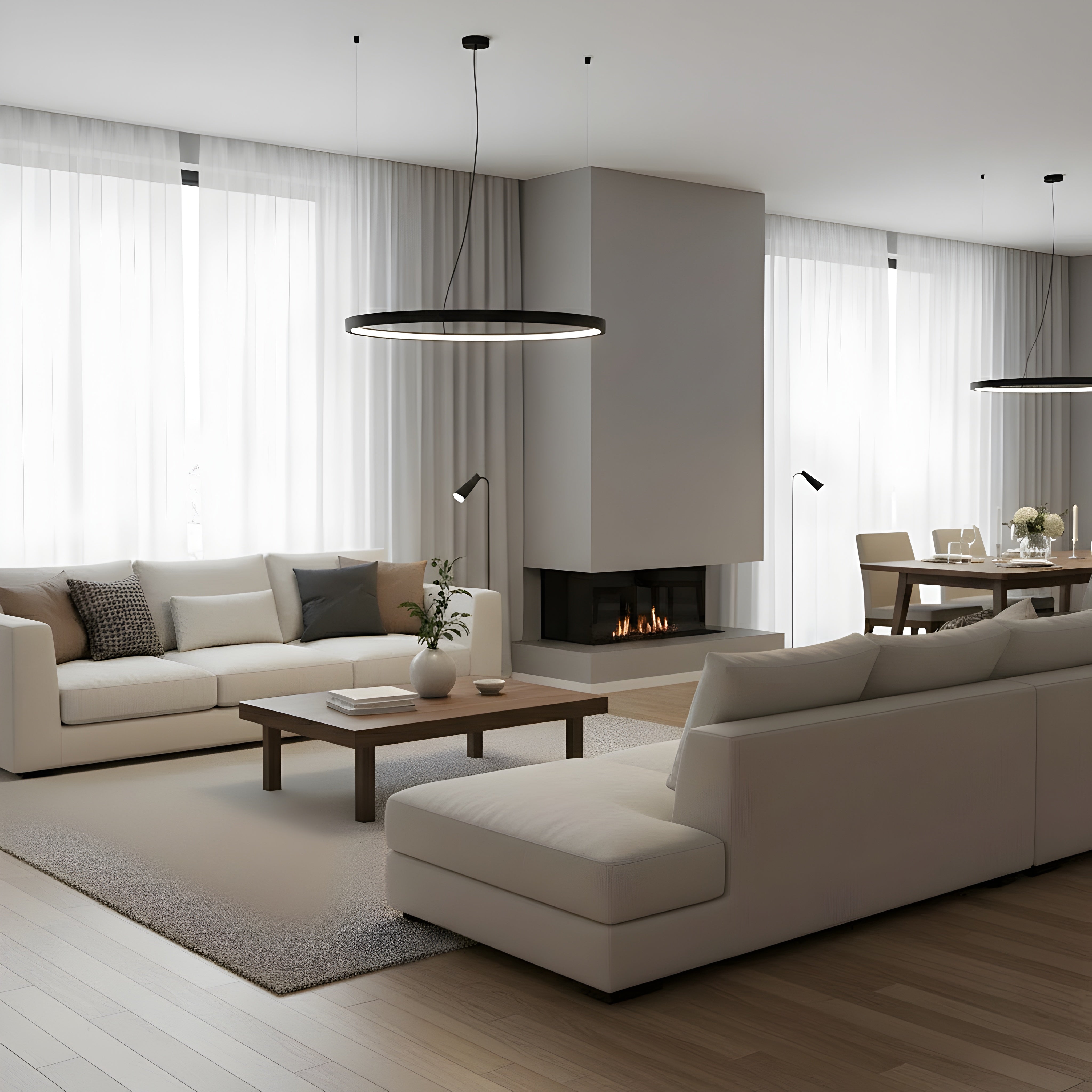 Висящ кръгъл LED полилей Oreol | Тип пръстен | 5 размера